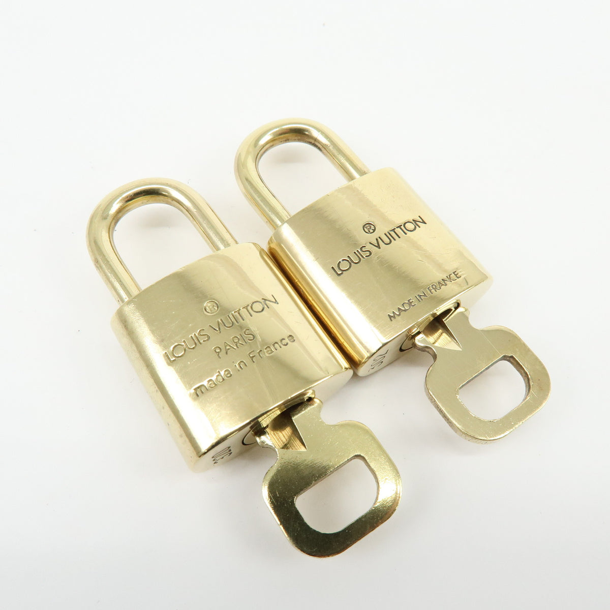 Louis Vuitton Lot of 10 Lock & Key Cadena Key Lock Gold