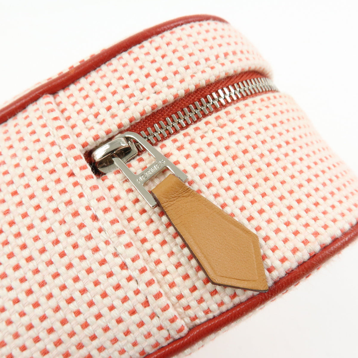 HERMES Toile H Escale Cosmetic Pouch Accesory Pouch Vermilion