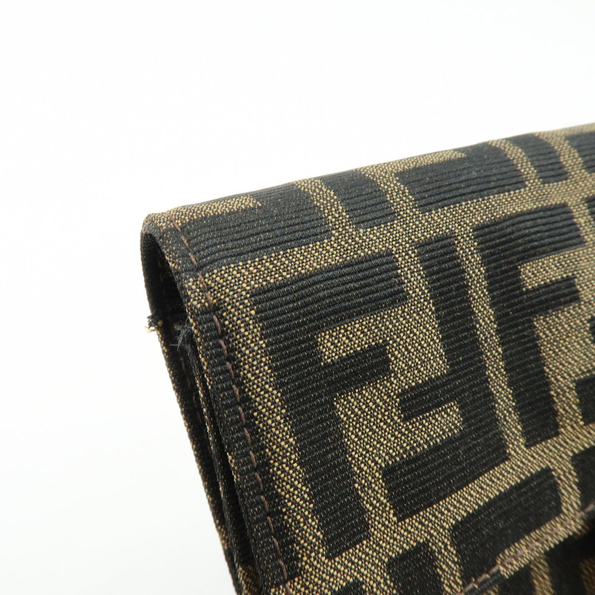 FENDI Zucca Jacquard Canvas Leather Shoulder Bag Brown Black 0915967002