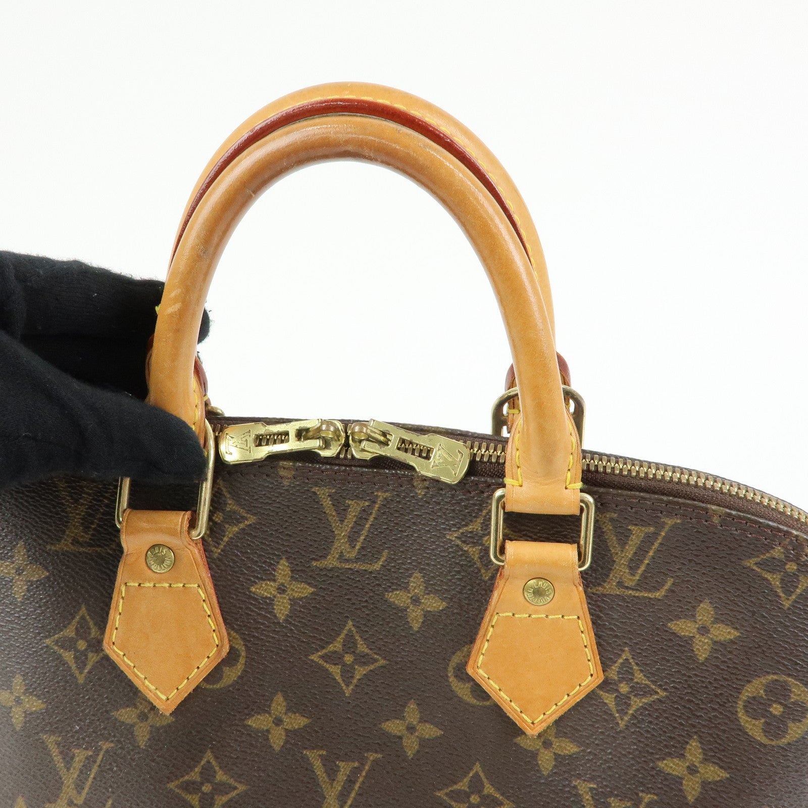 Louis Vuitton Monogram Alma PM Canvas Leather Hand Bag Brown M51130