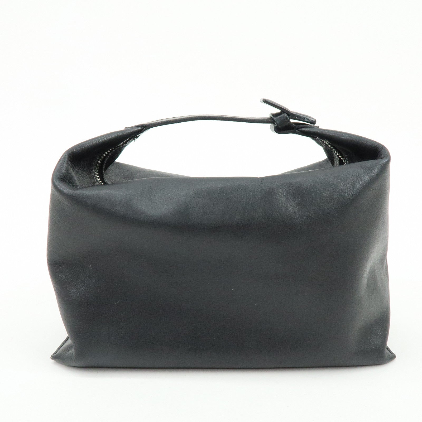 LOEWE Anagram Nappa Leather Hand Bag Pouch Black