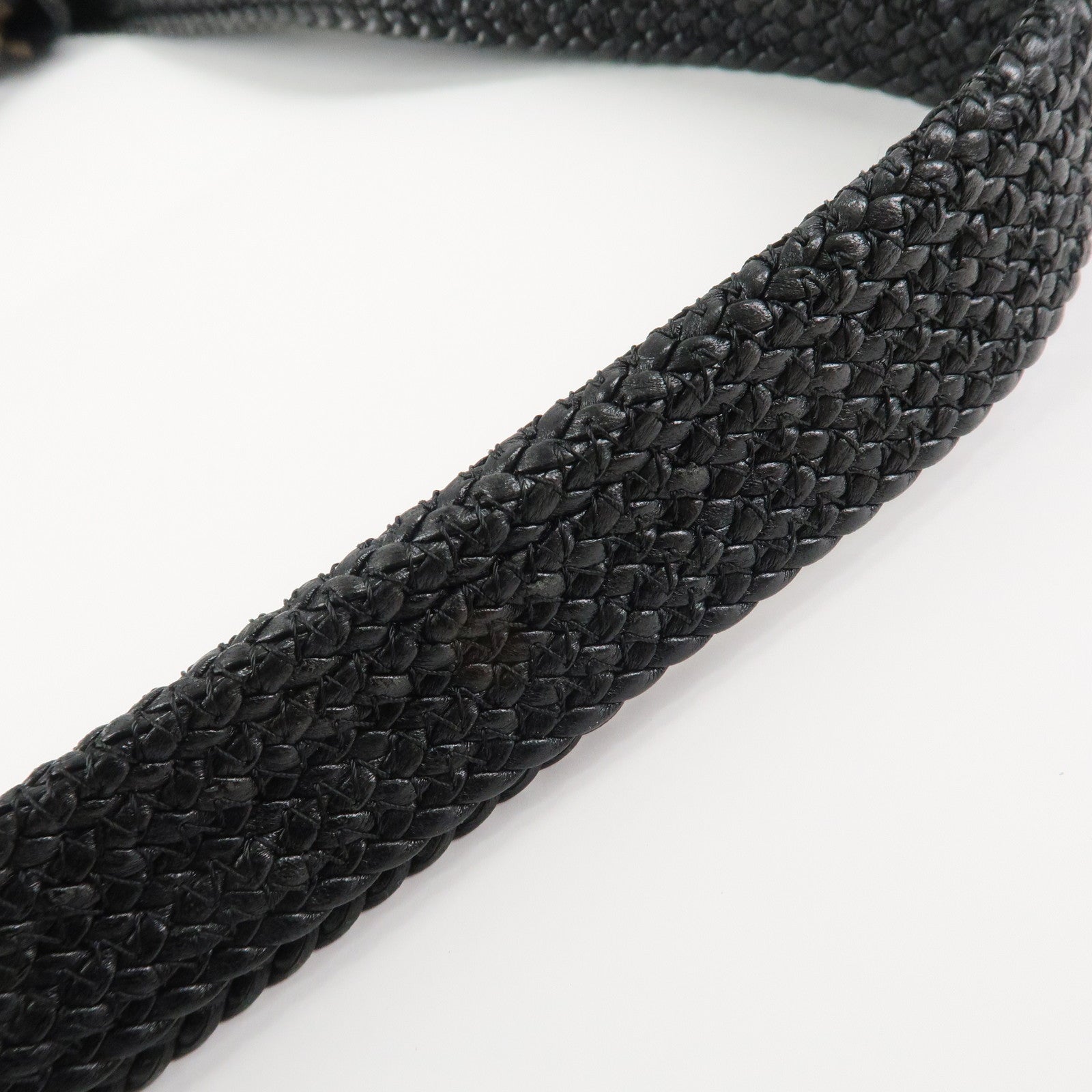 GUCCI Logo Leather Hobo Bag Shoulder Bag Hand Bag Black 204990 Used