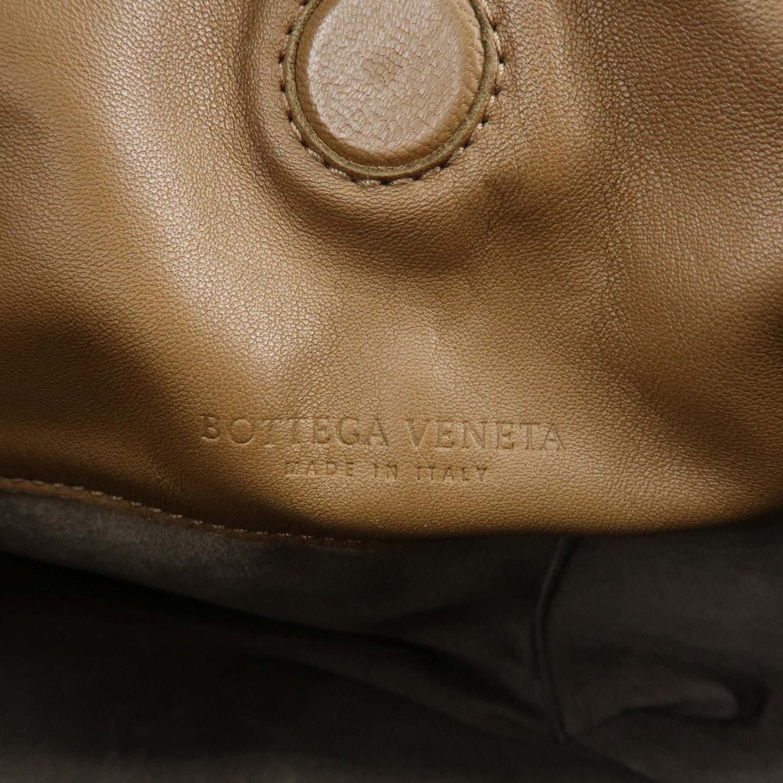 BOTTEGA VENETA Intrecciato Campana Leather Shoulder Bag Brown 125787