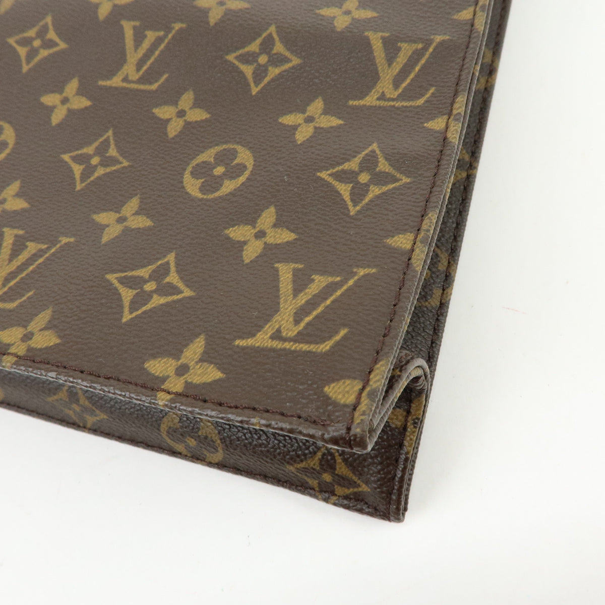 Louis Vuitton Monogram Sac Plat Tote Bag Hand Bag Brown M51140