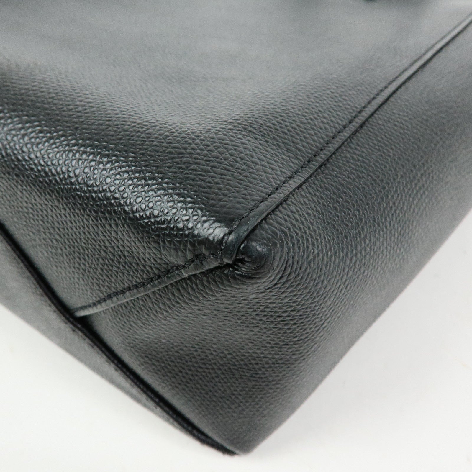 CELINE Party Cal Cabas Leather 2WAY Bag Tote Bag Hand Bag Black