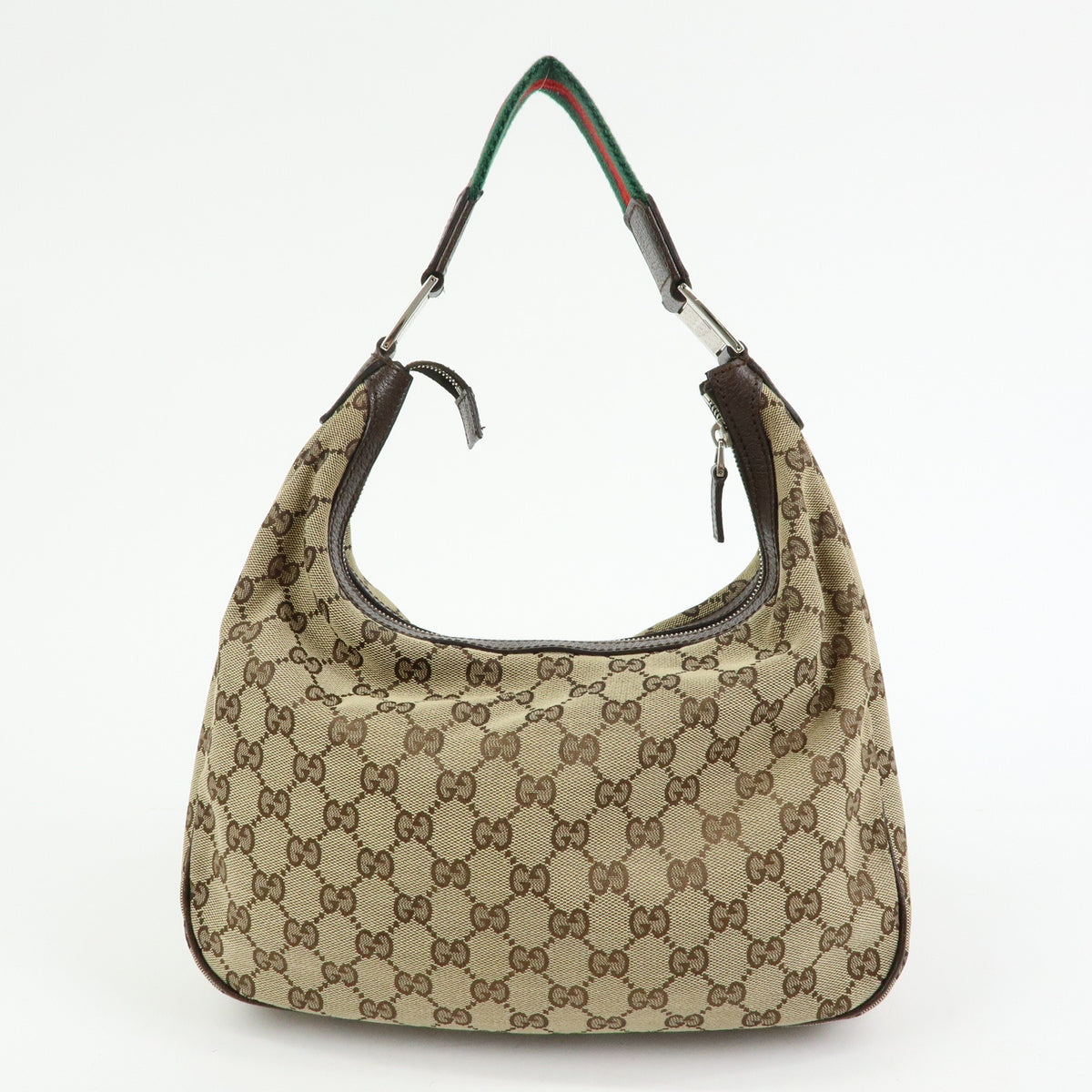 GUCCI Sherry GG Canvas Leather Shoulder Bag Beige Brown 145757