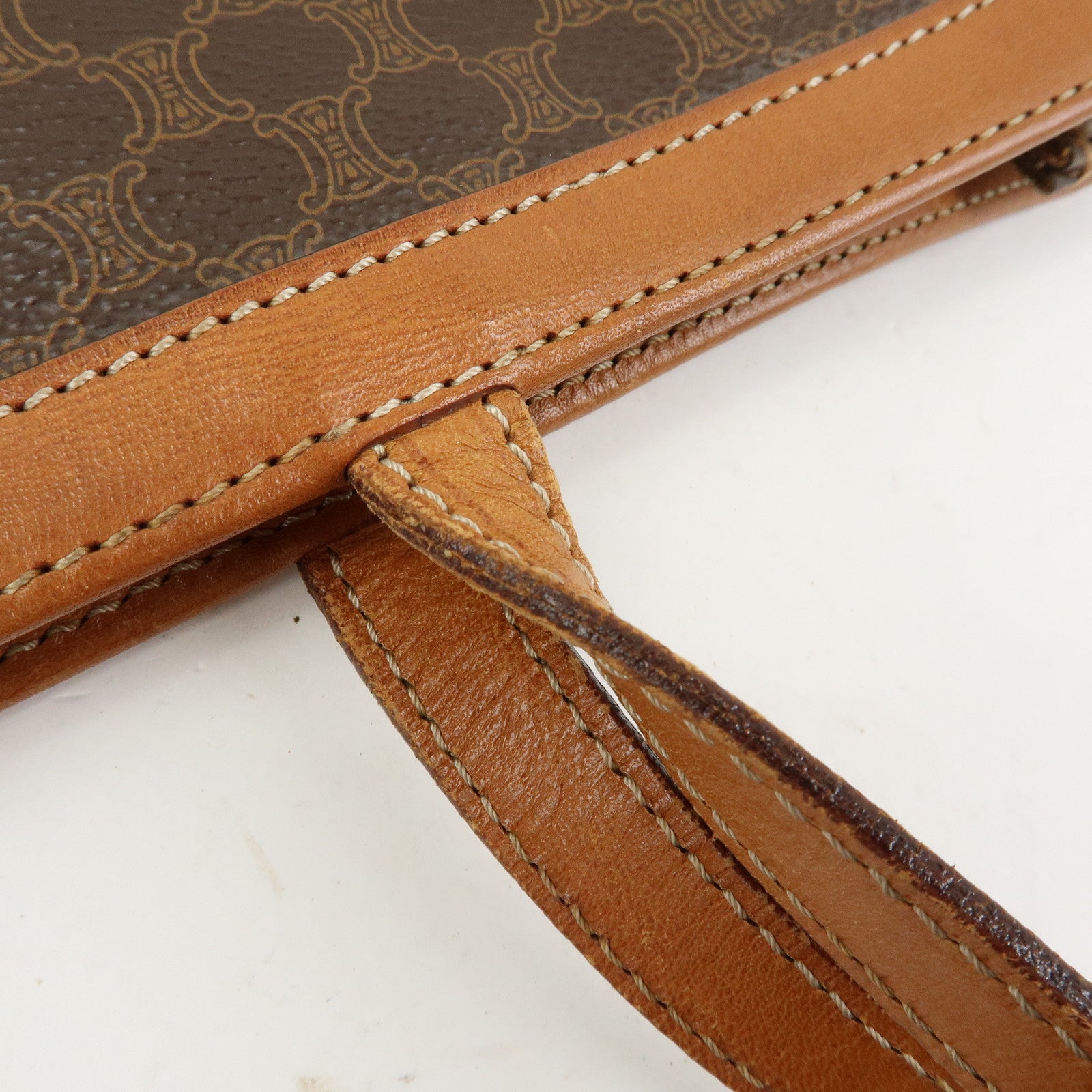 CELINE Macadam PVC Leather Tote Bag Shoulder Bag Brown