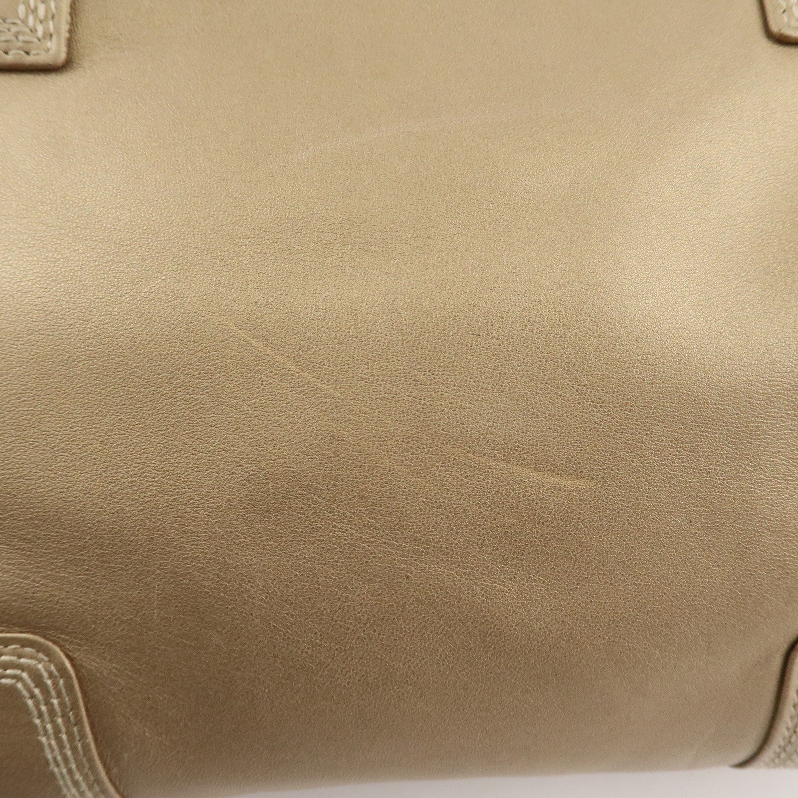 LOEWE Amazona Anagram Leather Fusta Tote Bag Hand Bag Beige Used