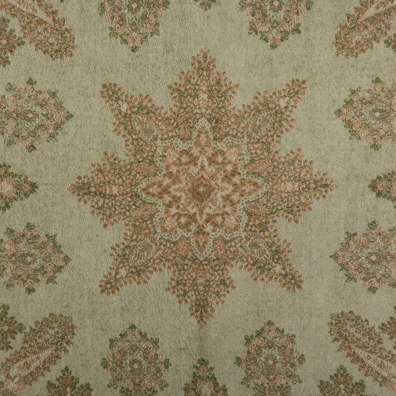 Christian Dior Wool 100% Scarf Paisley Stole Green Coral