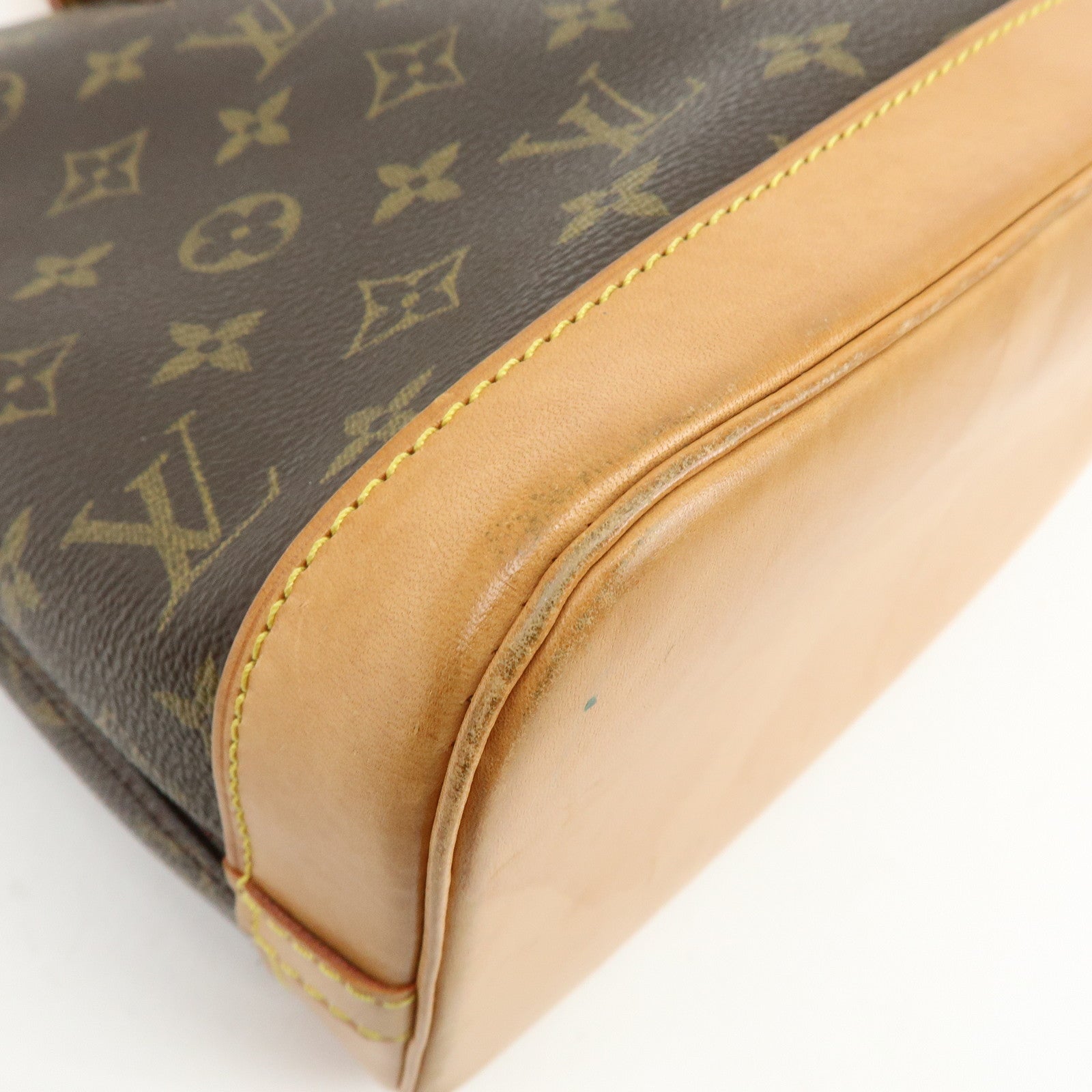 Louis Vuitton Monogram Alma PM Canvas Leather Hand Bag Brown M51130