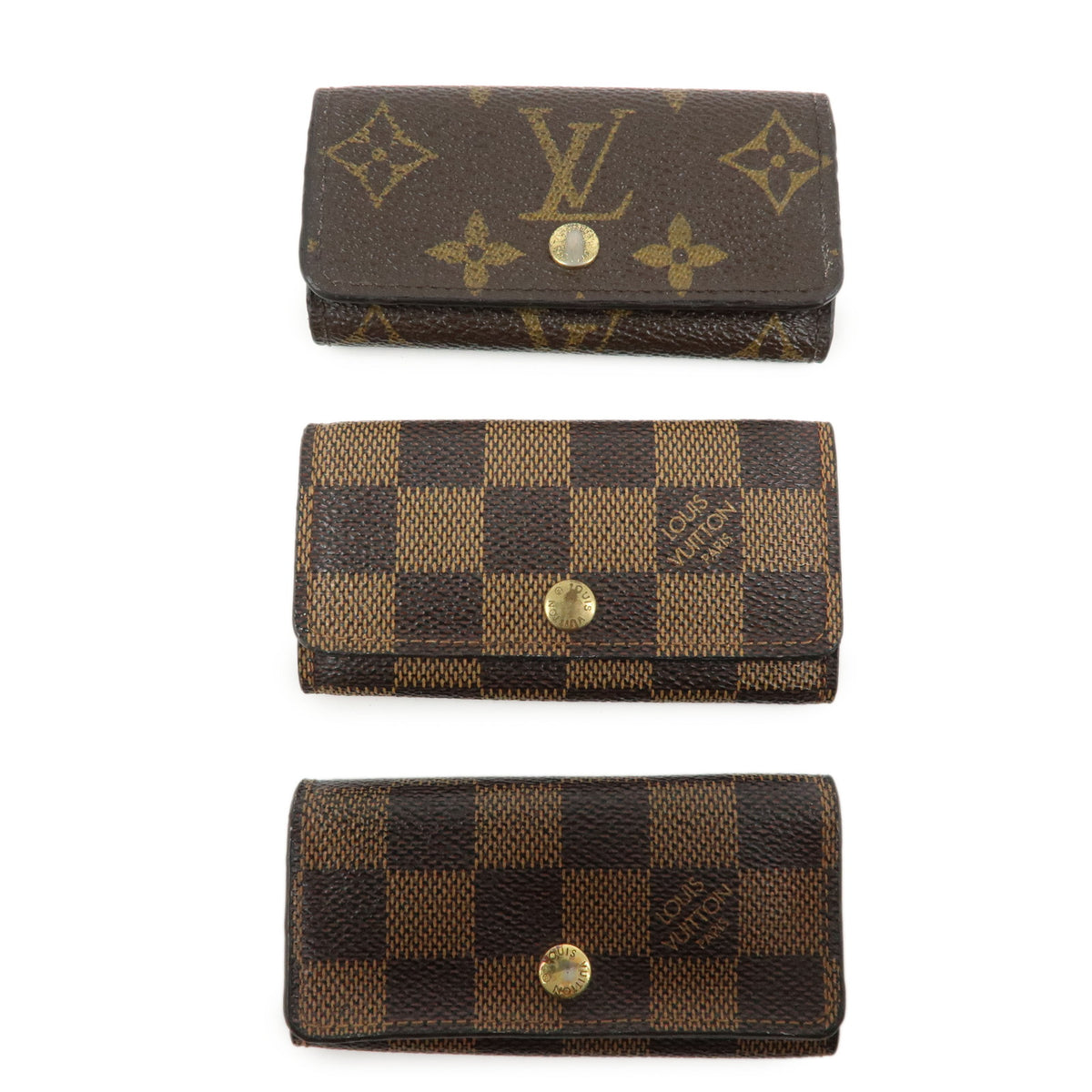 Louis Vuitton Lot of 3 Monogram Damier Canvas Key Case M695107 N62631
