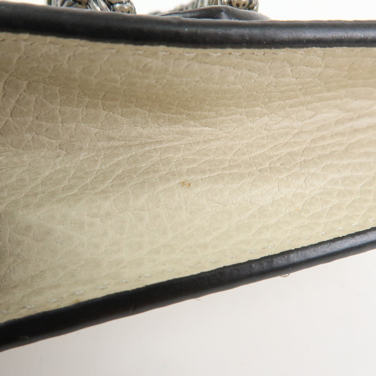GUCCI Dionysus Super Mini Bag Leather Chain Shoulder Bag White 476432