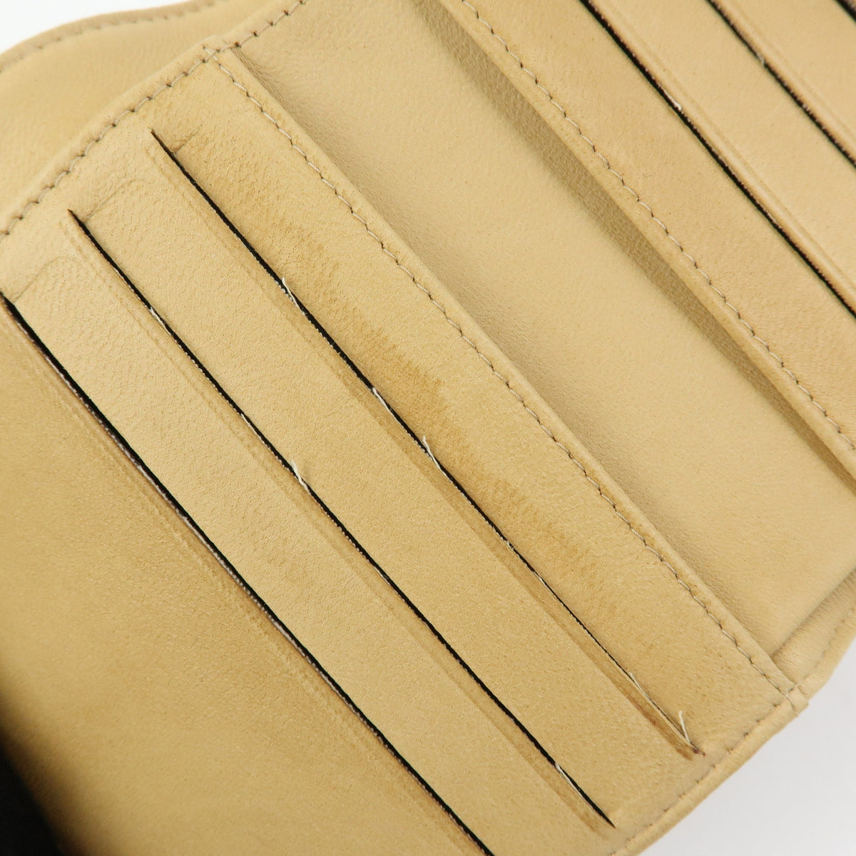 CHANEL COCO Mark Caviarskin W Hook Flap Compact Wallet Beige A13496