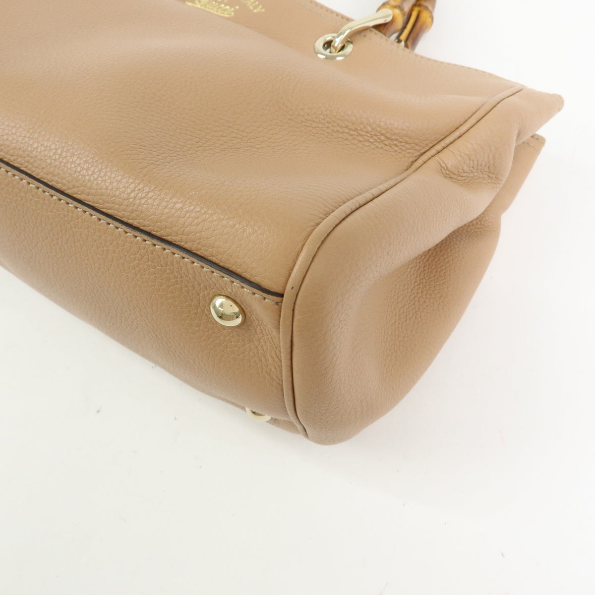 GUCCI Bamboo Shopper Medium 2Way Bag Shoulder Bag Hand Bag Beige 323660