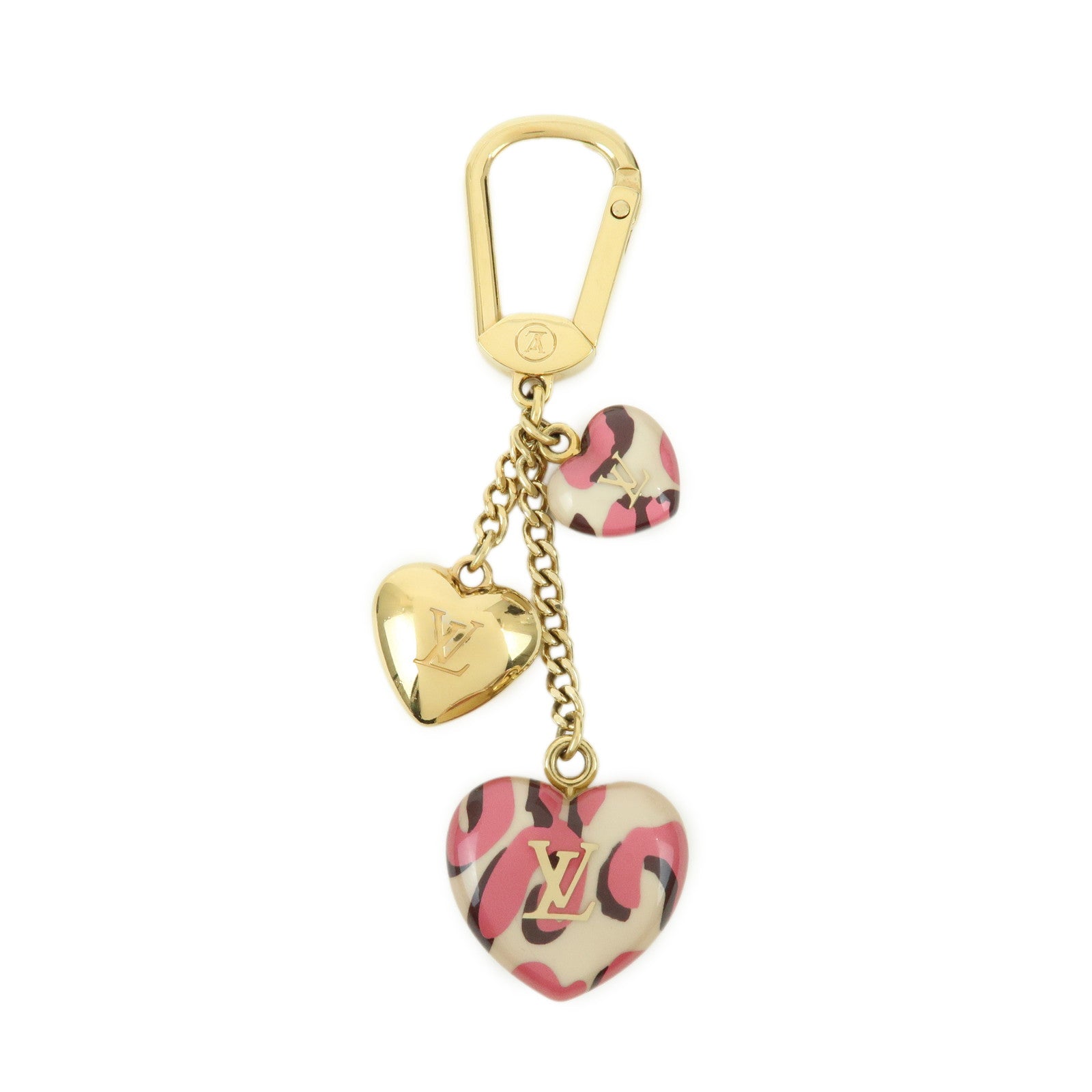Louis Vuitton Porte Cles Leopard Bag Charm Blanc Corail M66263