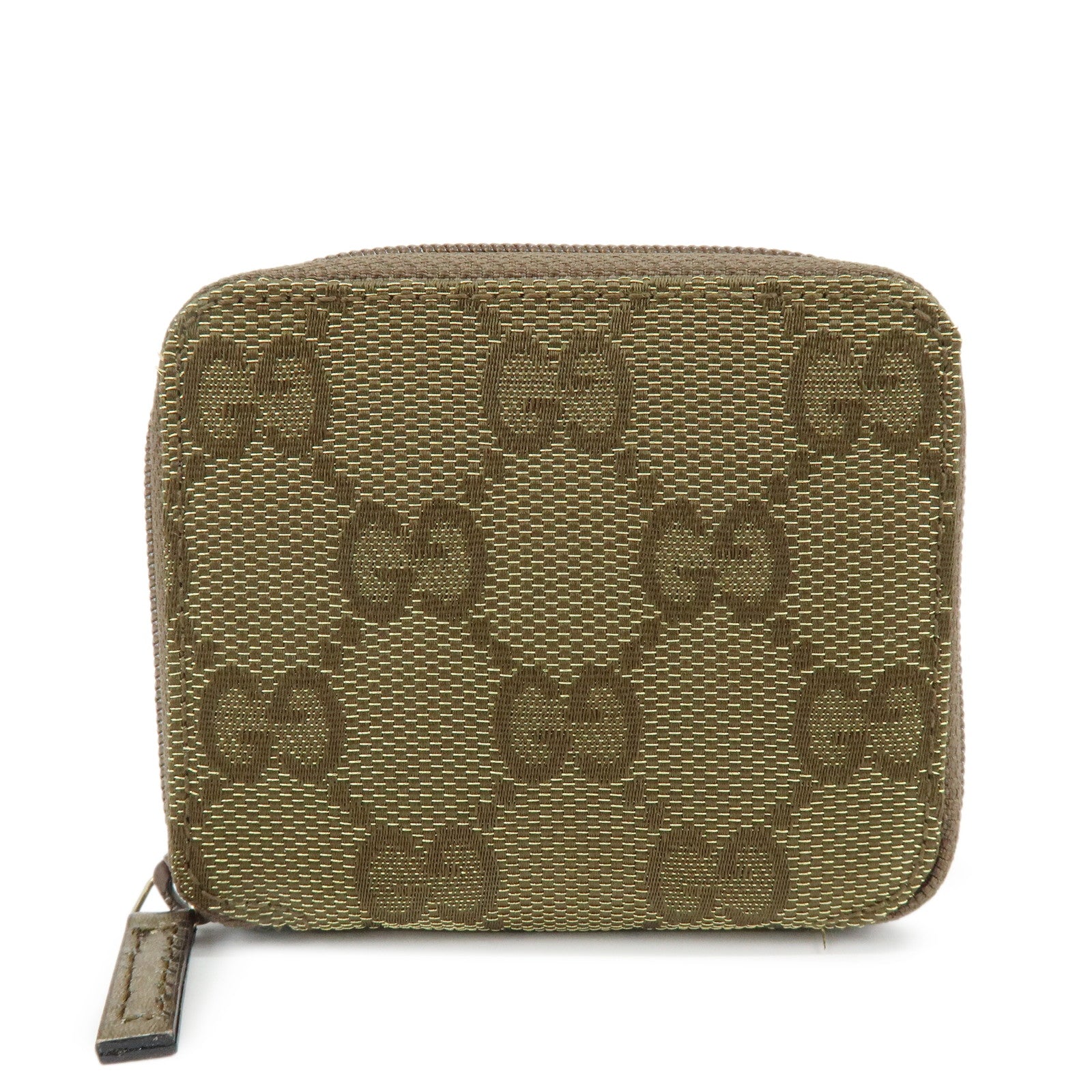 GUCCI GG Canvas Compact Coin Case Coin Purse Brown Khaki 030・0416