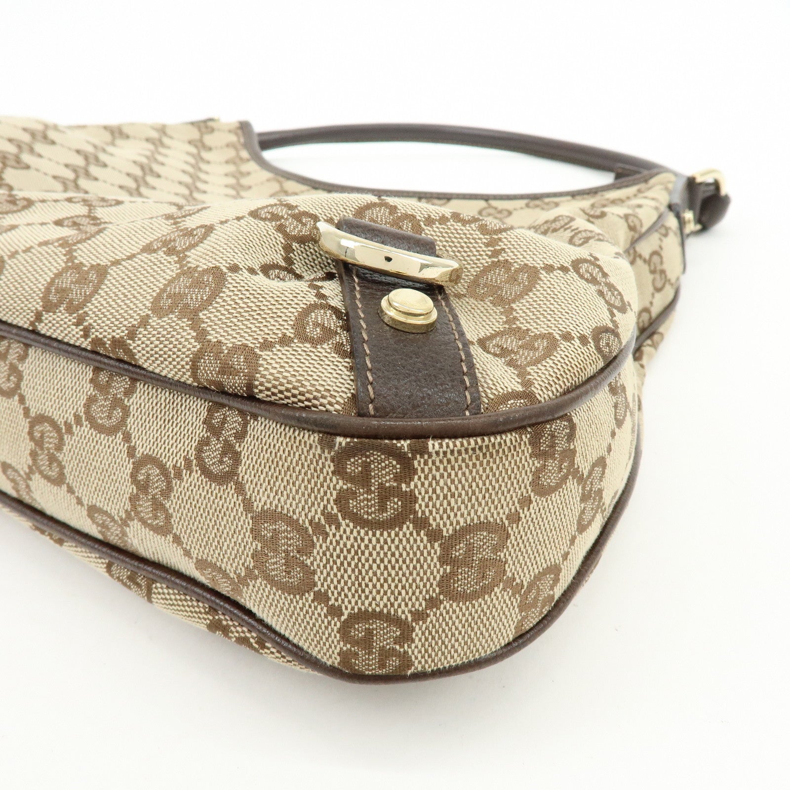GUCCI Abbey GG Canvas Leather Shoulder Bag Hand Bag Beige Brown 130737