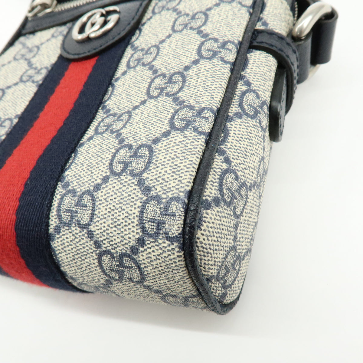 GUCCI Ophidia Sherry GG Supreme Leather Shoulder Bag Dark Navy 598127