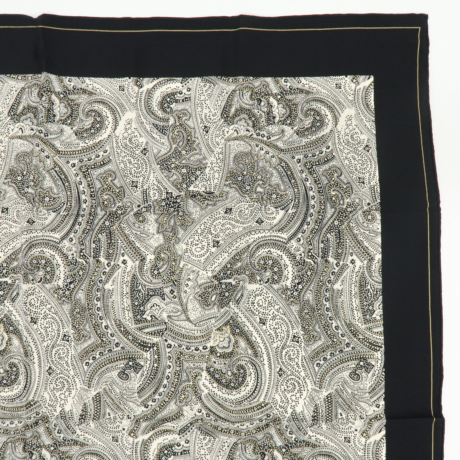 Christian Dior Set of 2 Silk 100% Scarf Flower Cat Paisley Pink Black