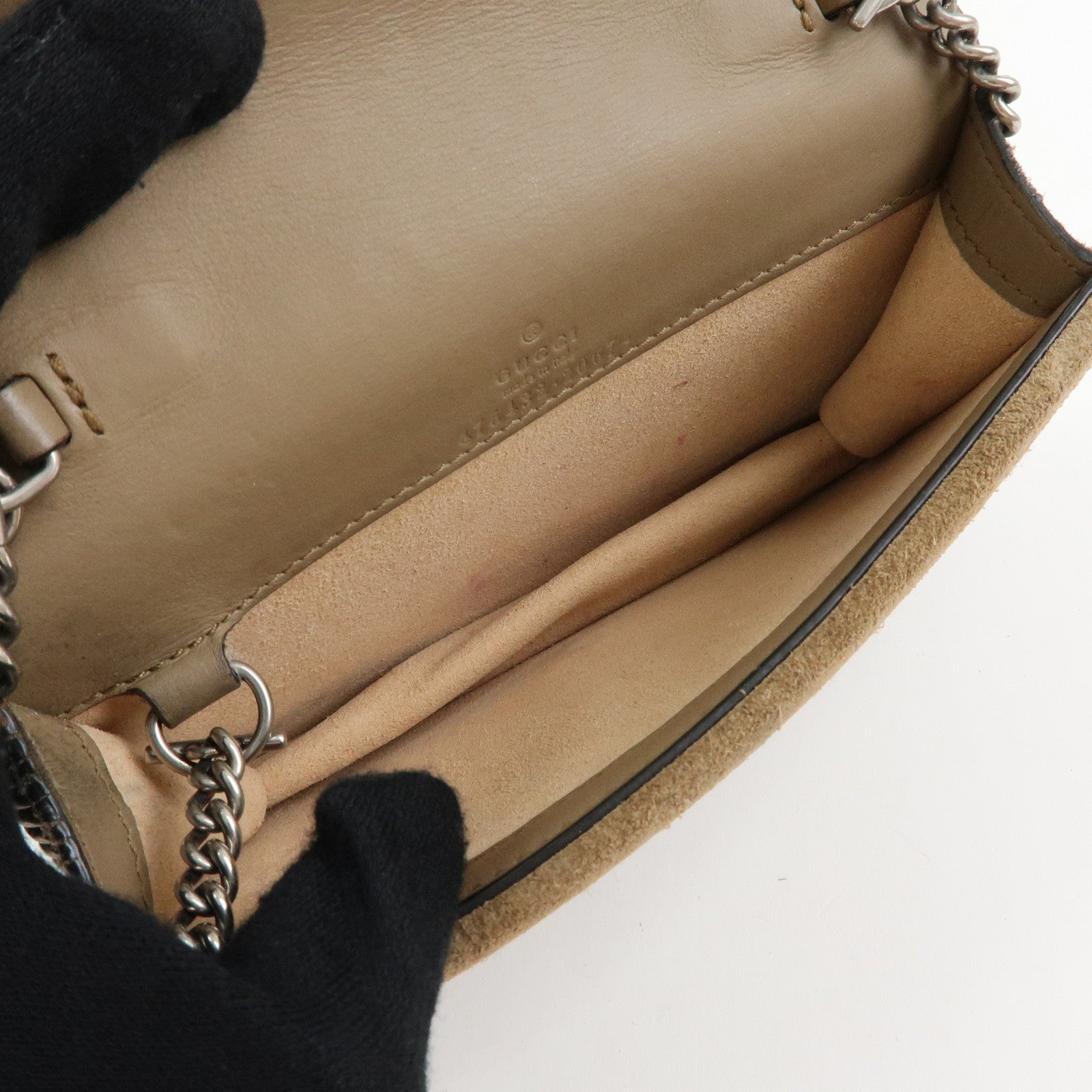 GUCCI Dionysus Super Mini Bag Leather Chain Shoulder Bag Beige 476432
