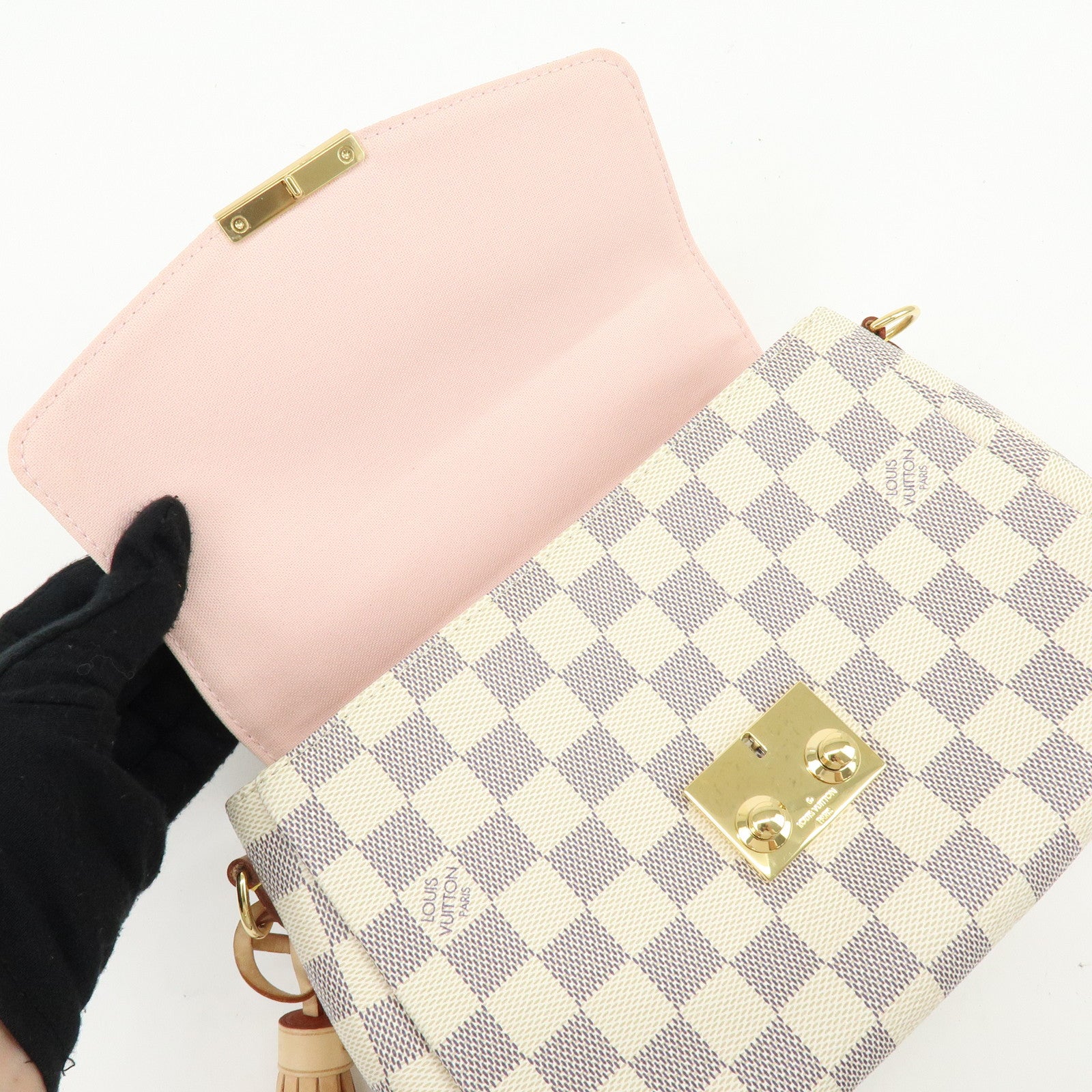Louis Vuitton Damier Azur Croisette Canvas Leather 2Way Bag N41581