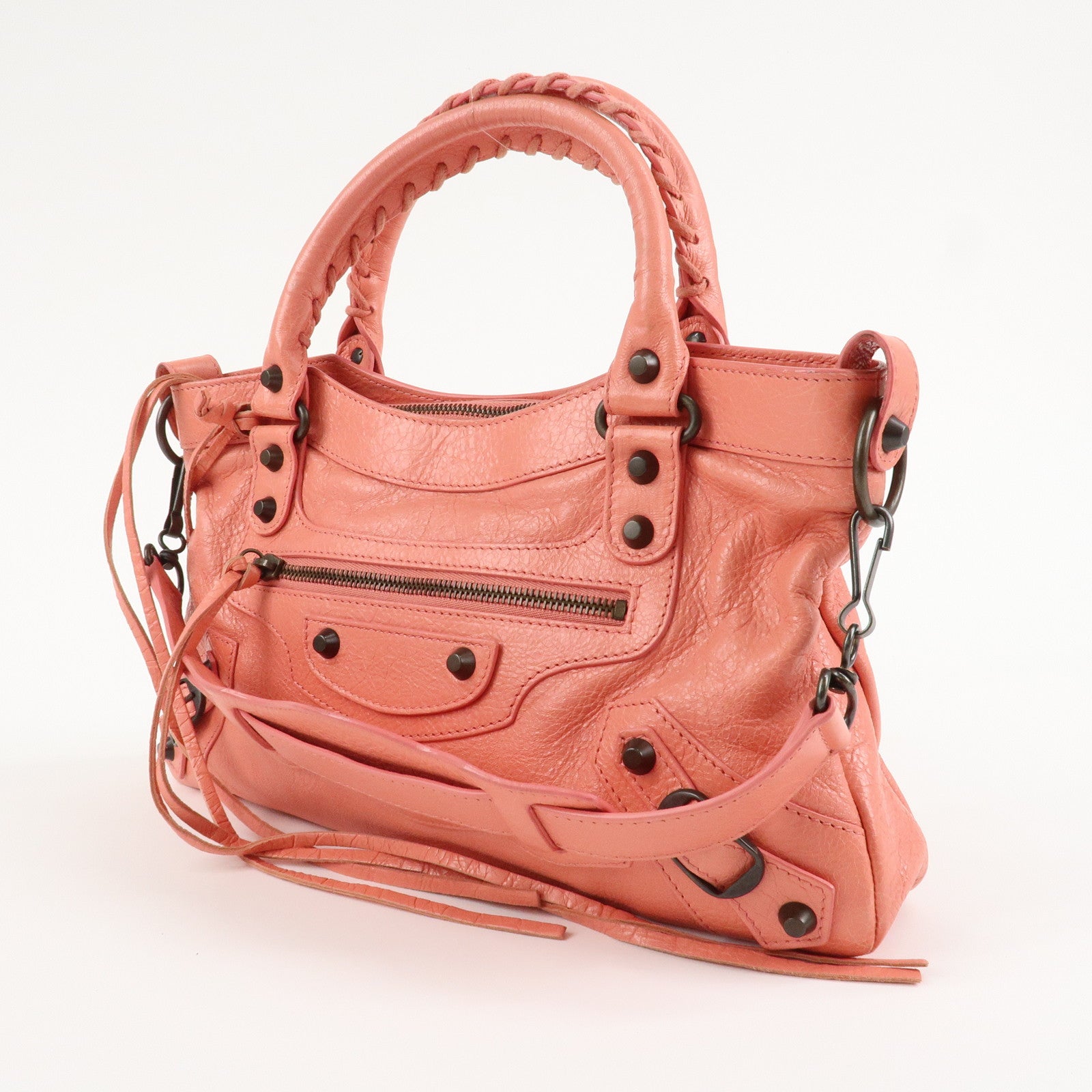 BALENCIAGA The First Leather 2Way Bag Shoulder Bag Pink 103208 Used