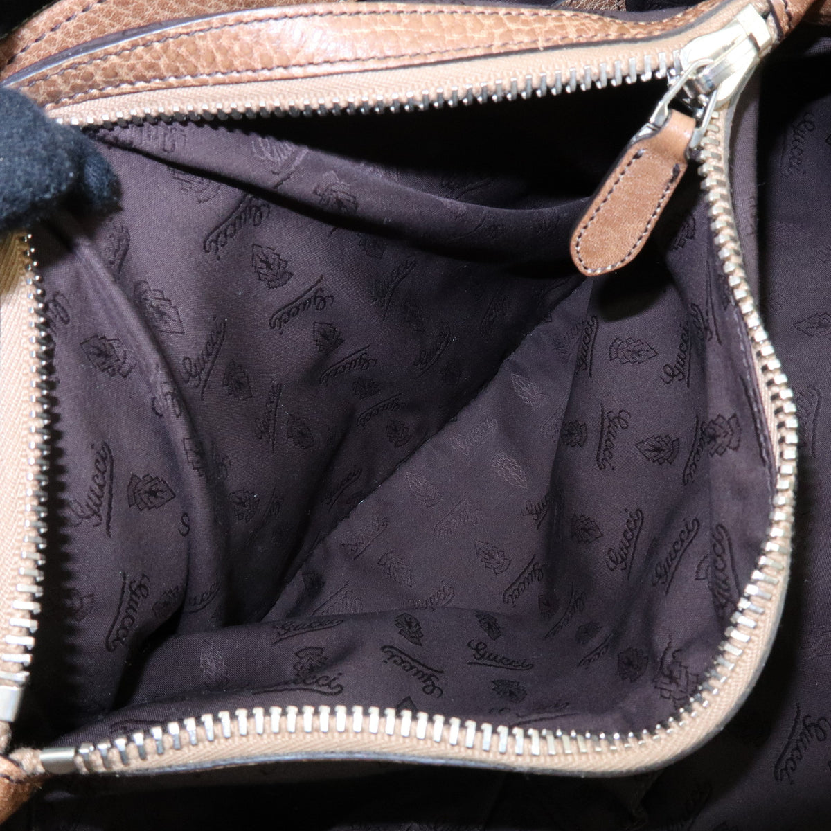 GUCCI Bamboo GG Canvas Leather Tote Bag Hand Bag Beige Brown 232947