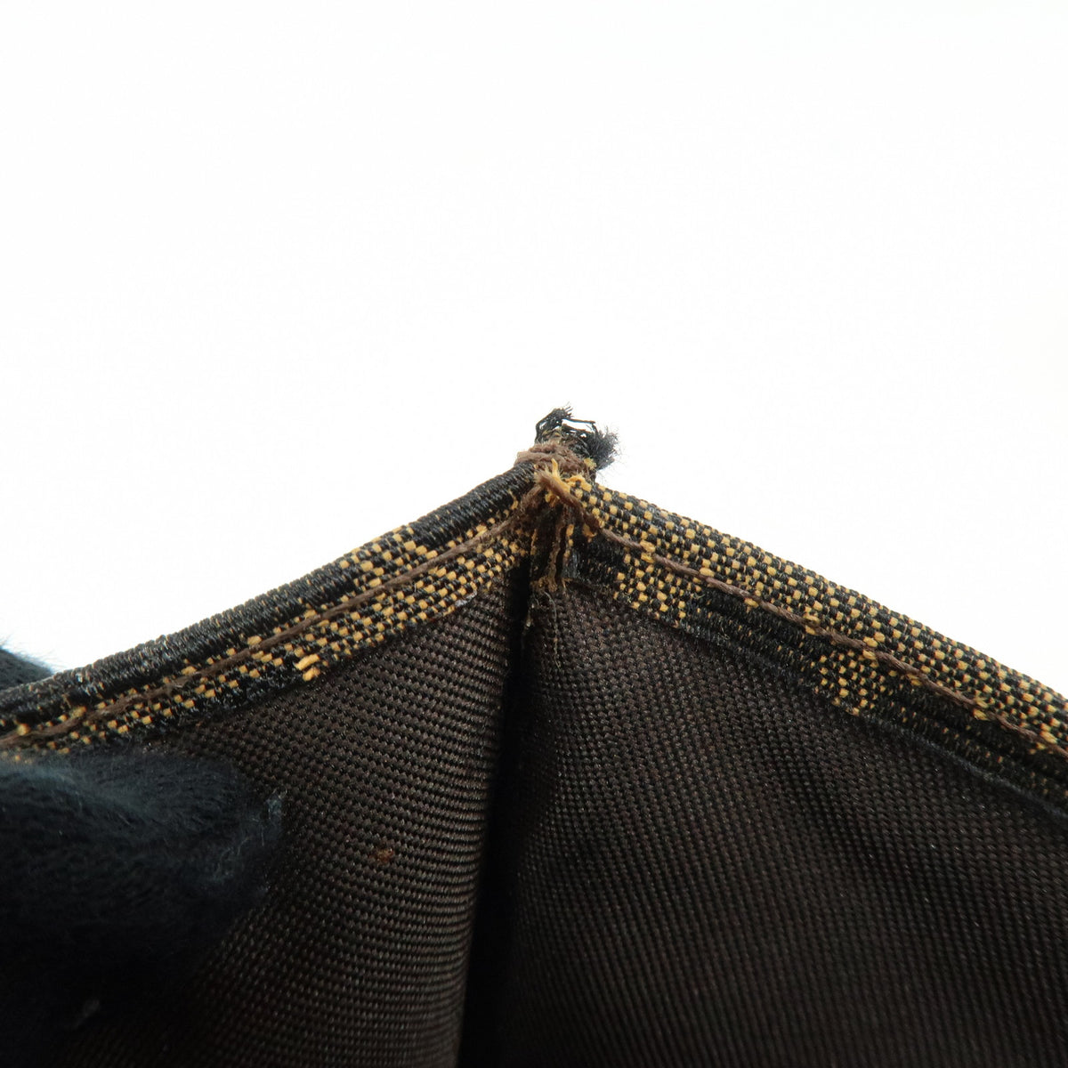 FENDI Zucca Jacquard Canvas Leather Shoulder Bag Brown Black 0915967002
