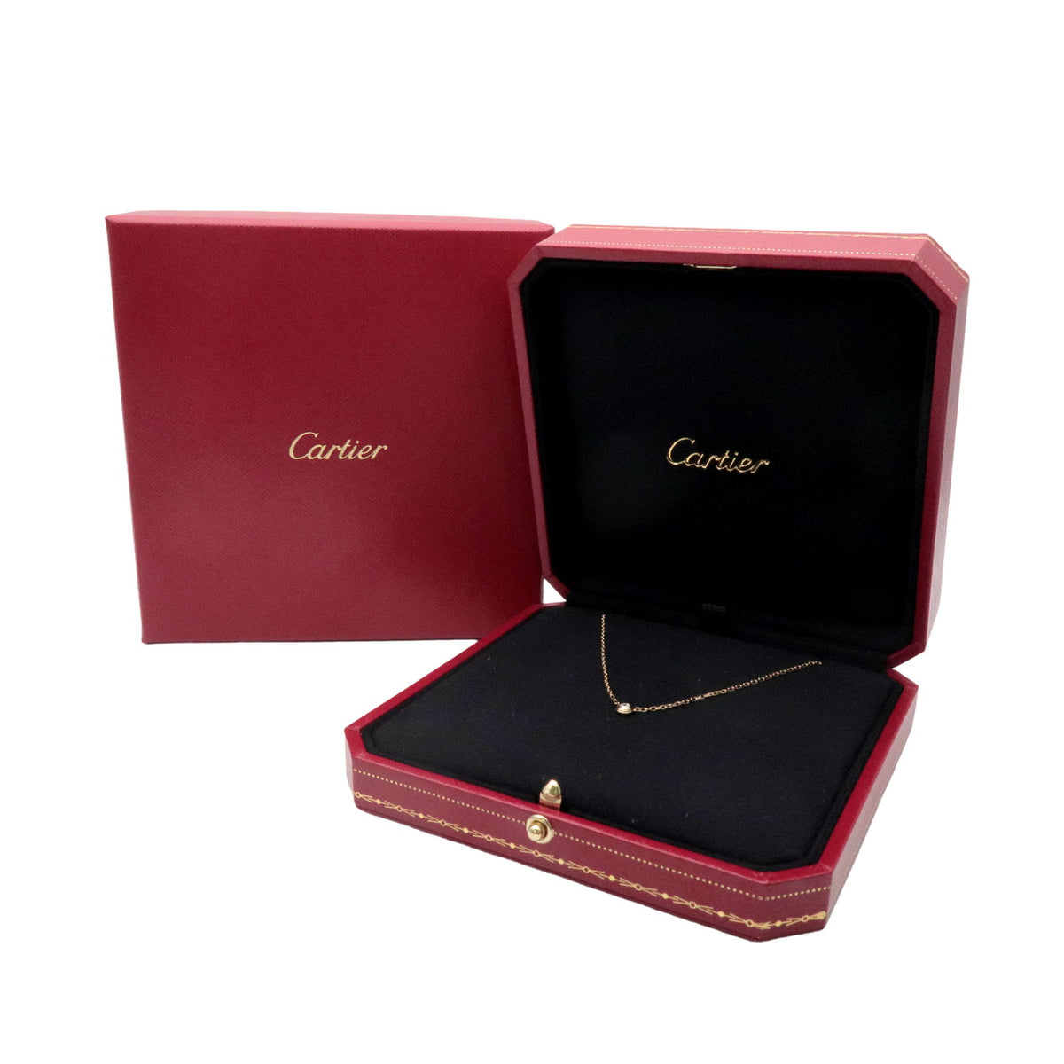 Cartier D'amour 1P Diamond Necklace SM K18 750YG Yellow Gold