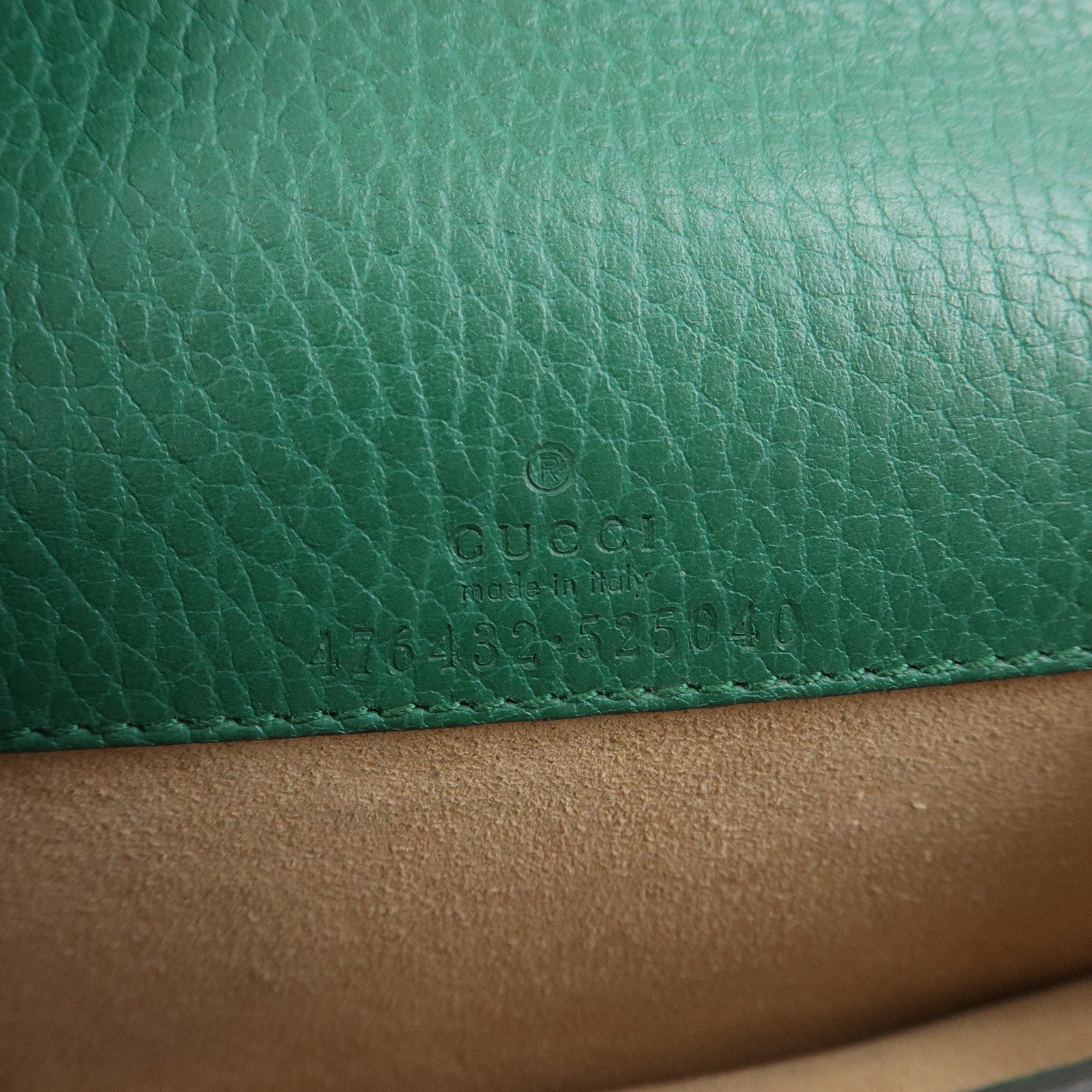 GUCCI Dionysus Super Mini Bag Leather Chain Shoulder Bag Green 476432
