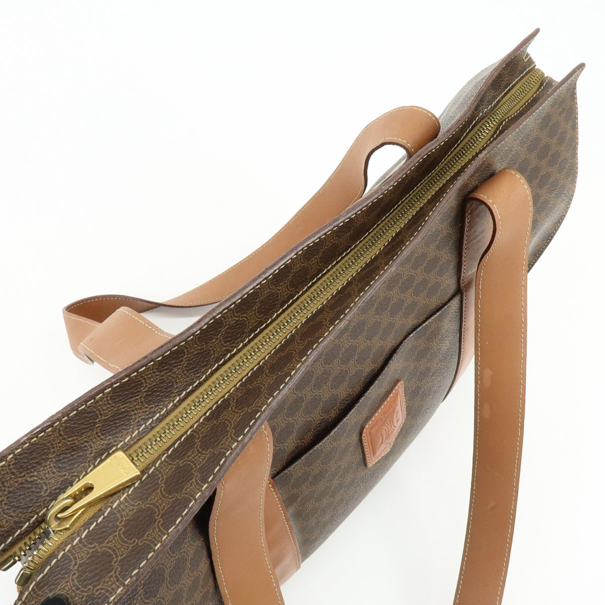 CELINE Macadam PVC Leather Shoulder Bag Hand Bag Brown
