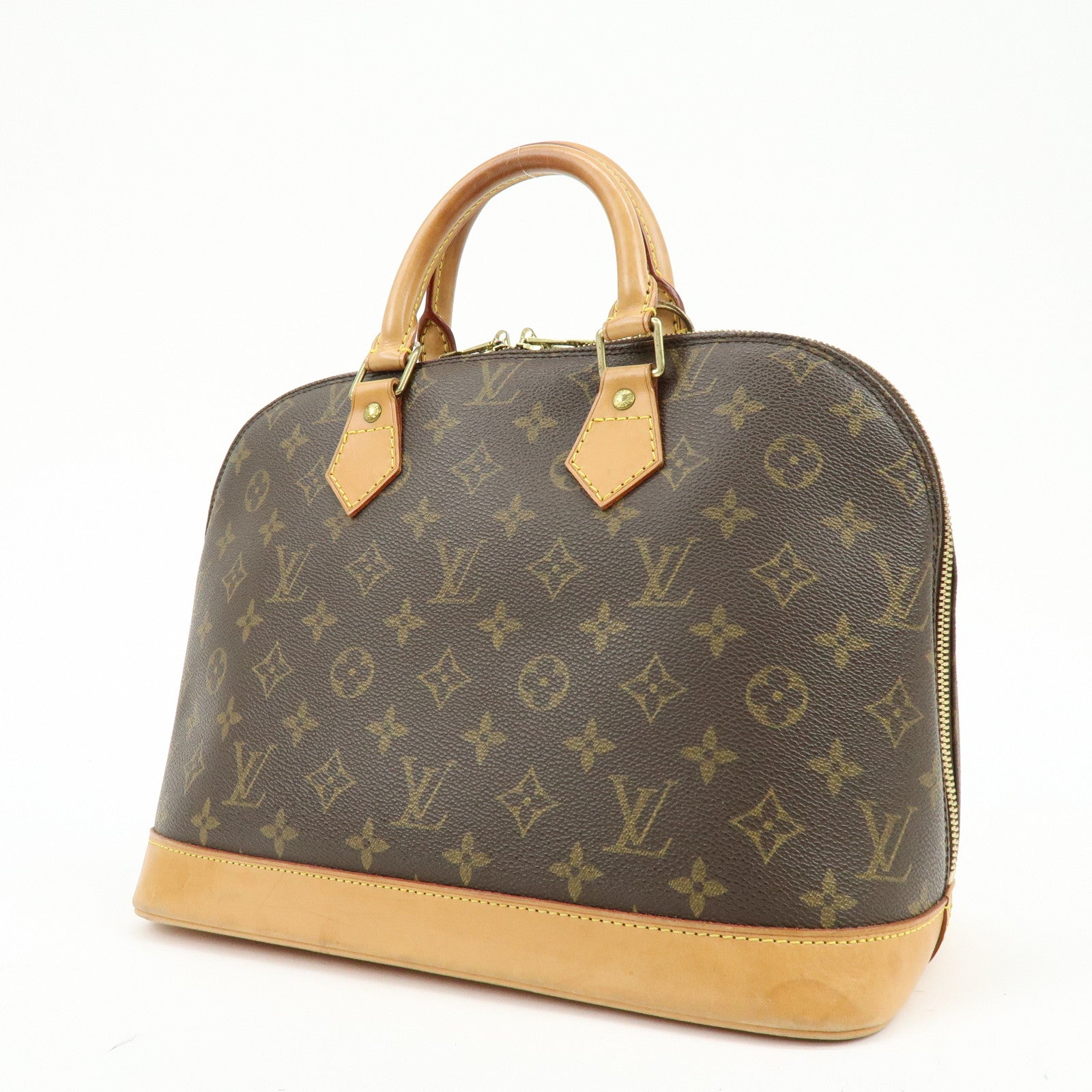 Louis Vuitton Monogram Alma PM Canvas Leather Hand Bag Brown M51130