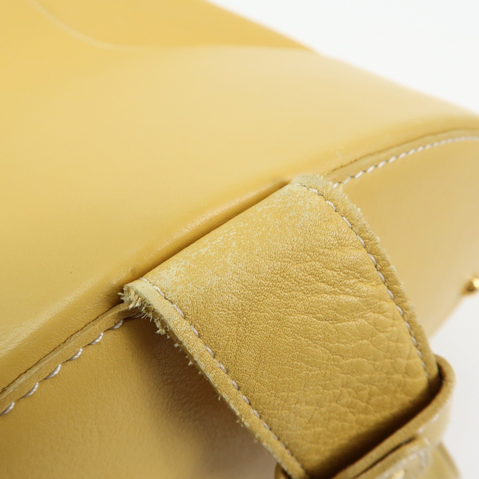 LOEWE Anton Anagram Leather Shoulder Bag Backpack Rucksack Mustard