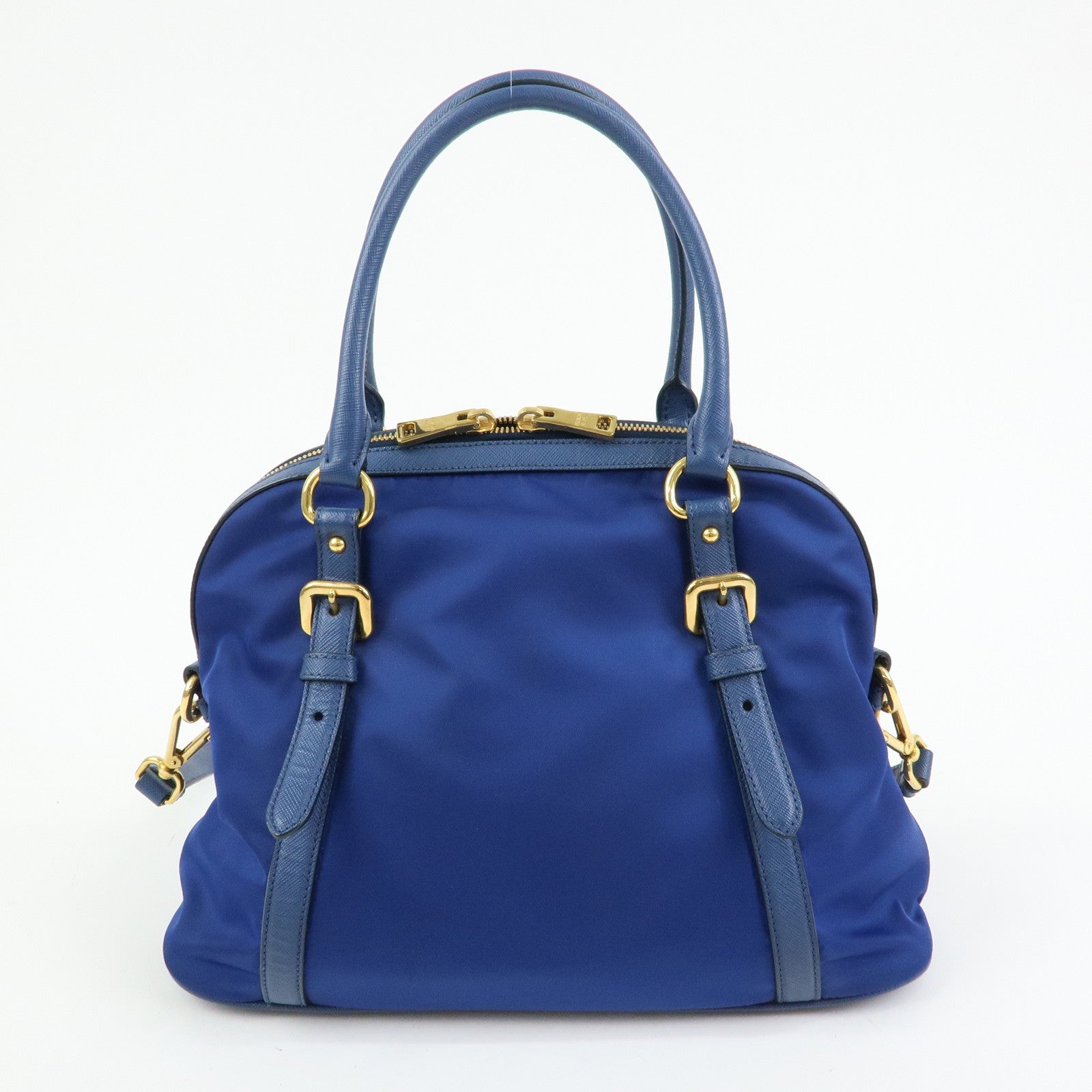 PRADA Tessuto Nylon Saffiano Leather 2Way Hand Shoulder Bag 1BB013