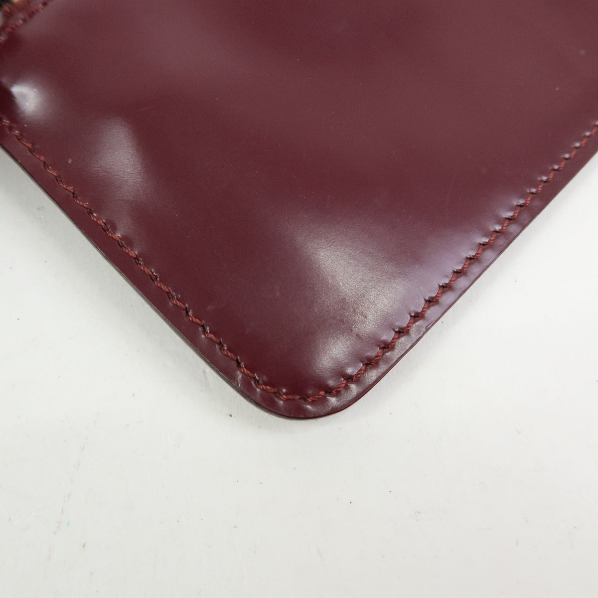MIU MIU Leather Coin Case Key Ring Pouch Purse Bordeaux Wine Red