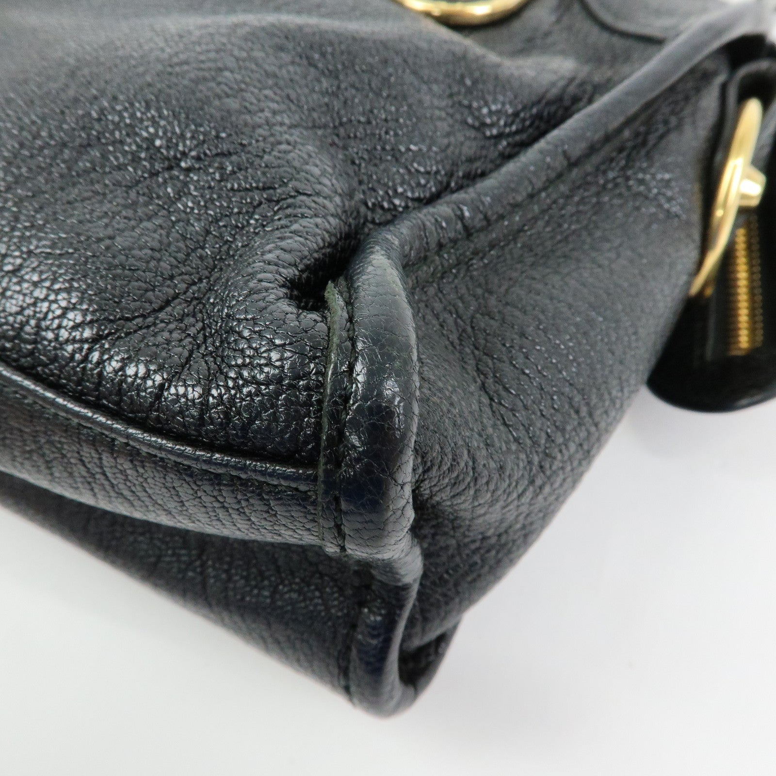 BALENCIAGA Classic Mini City Leather 2Way Bag Hand Bag Black 390160
