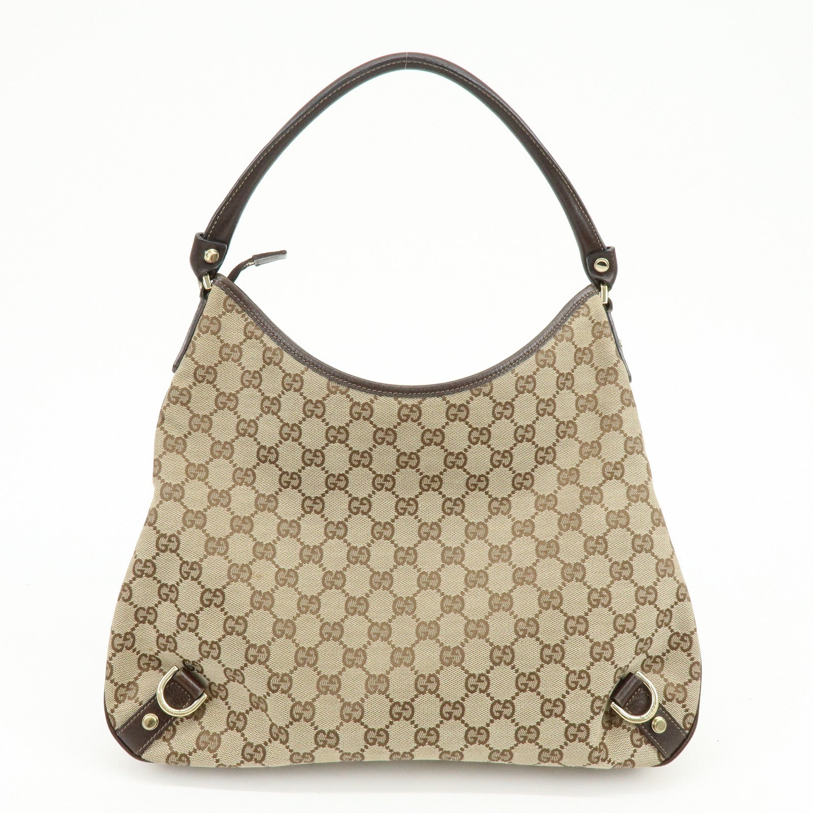 GUCCI Abbey GG Canvas Leather Shoulder Bag Hand Bag Beige Brown 130737