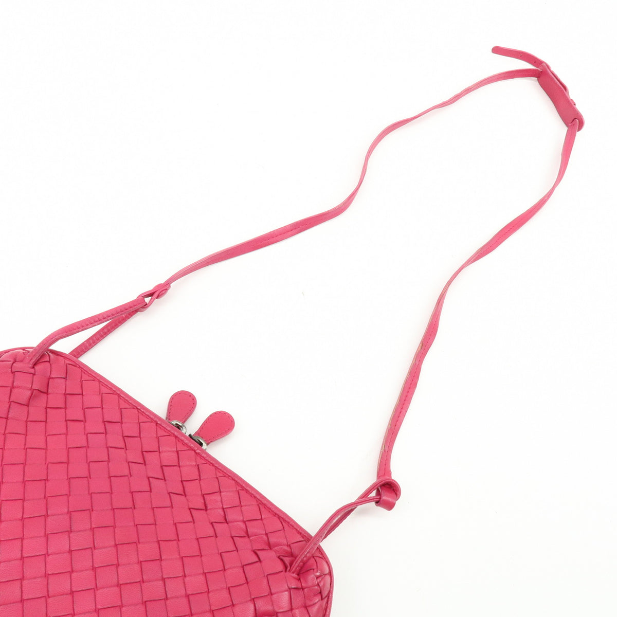 BOTTEGA VENETA Inttrecciato Nodini Leather Shoulder Bag Pink