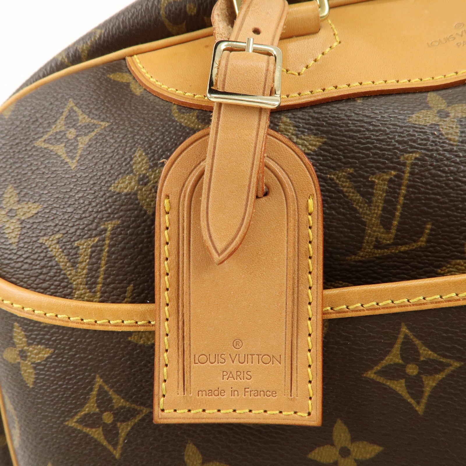 Louis Vuitton Monogram Deauville Hand Bag Brown M47270 Used