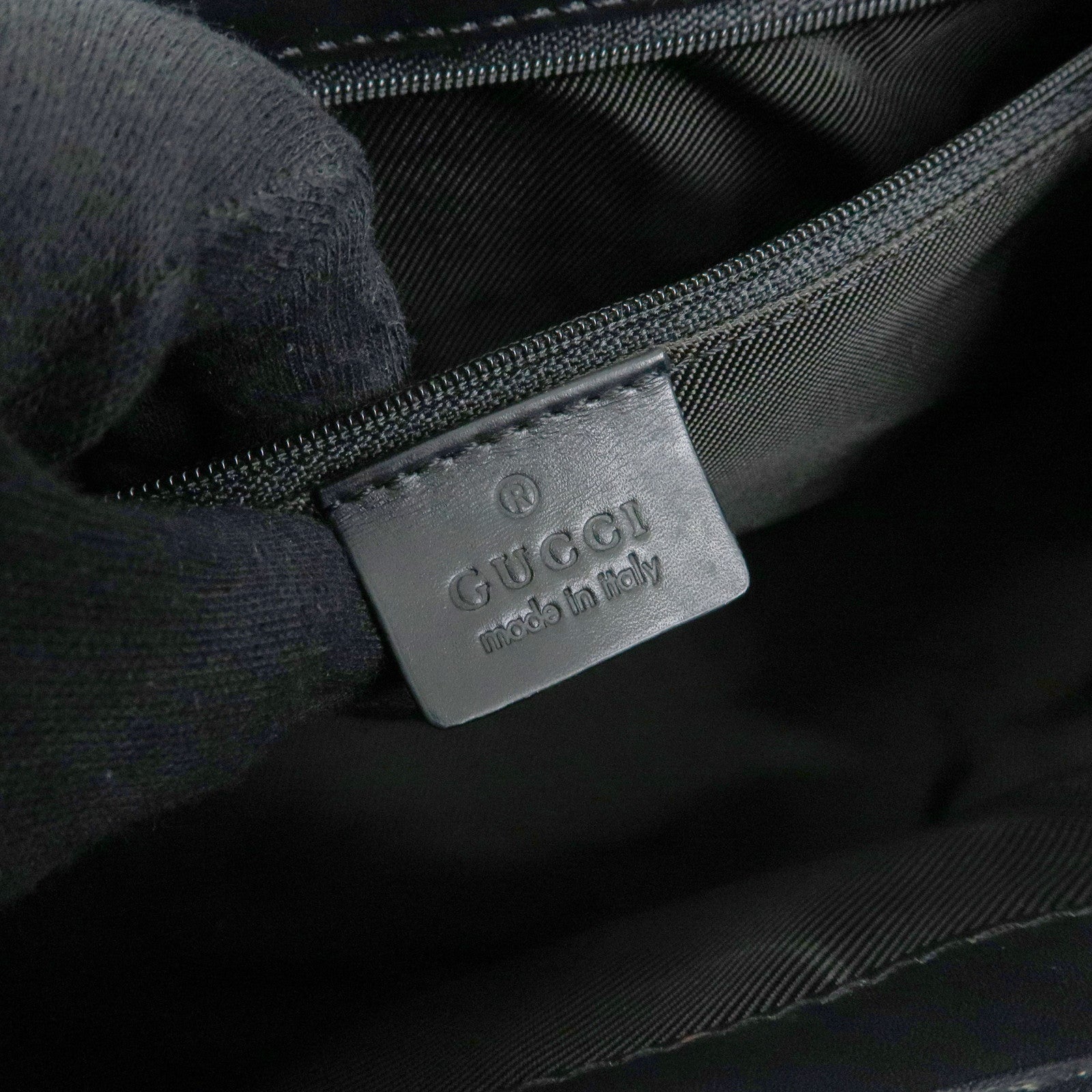 GUCCI Jackie GG Canvas Leather Hand Bag Shoulder Bag Black 001・1067