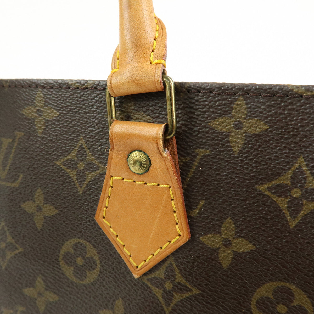 Louis Vuitton Monogram Sac Plat Tote Bag Hand Bag Brown M51140