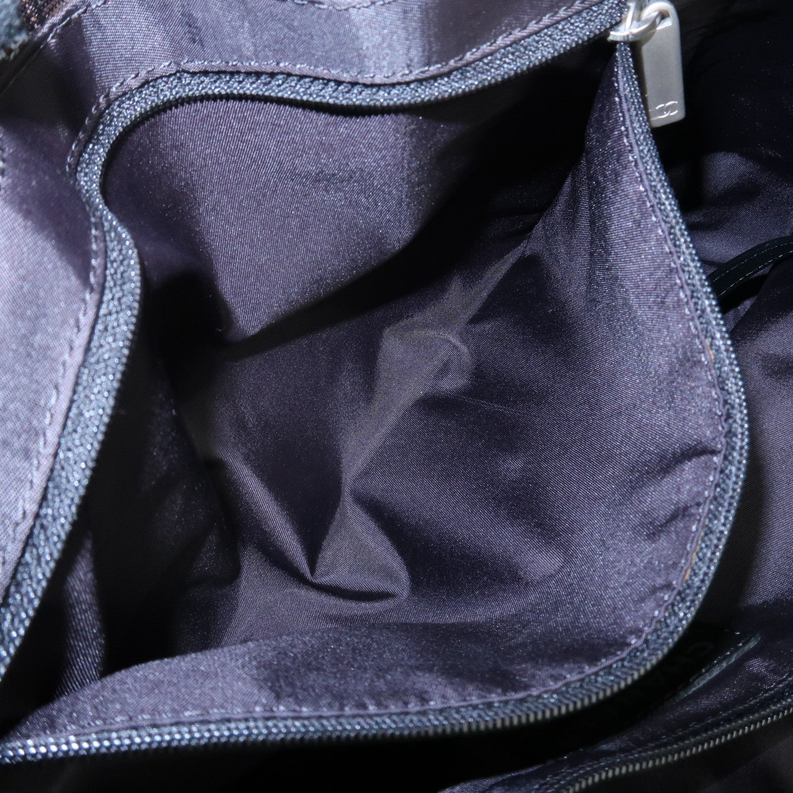 CHANEL New Travel Line Nylon Jacquard Leather Tote PM Dark Brown A20457 Used