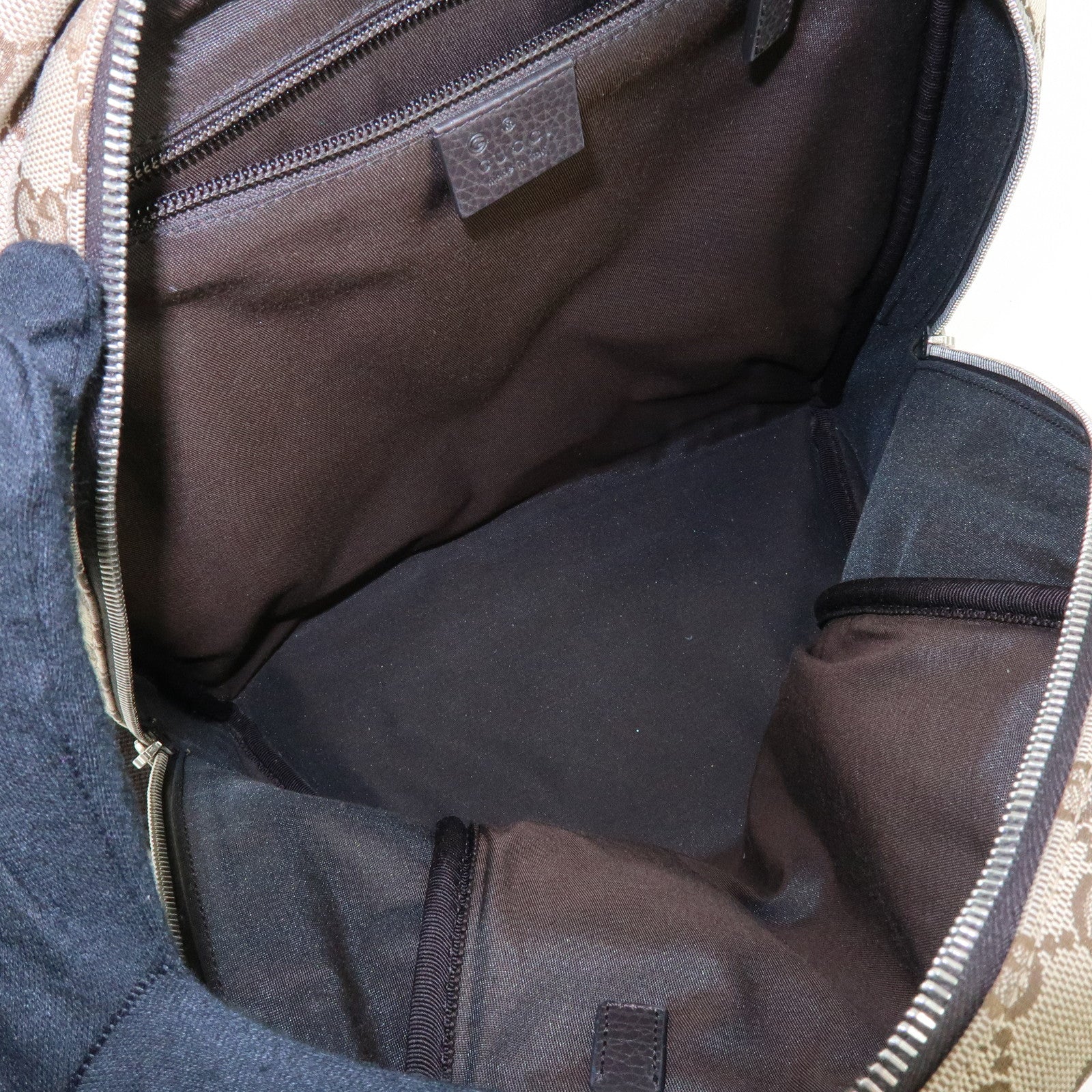 GUCCI GG Canvas Leather Backpack Rucksuck Beige Brown 449906