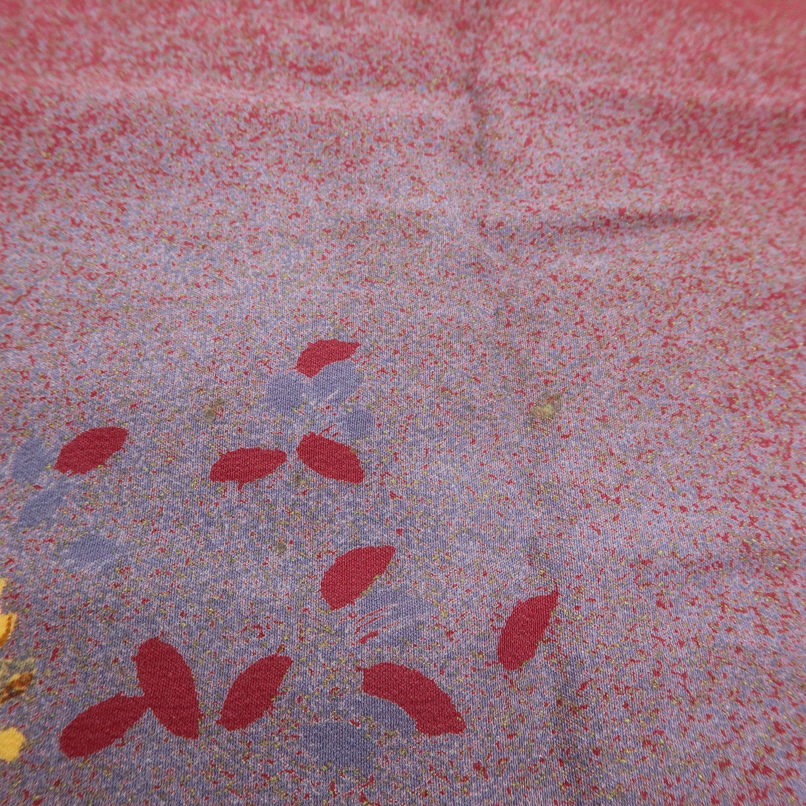 BALENCIAGA Silk 100% Scarf Floral Design Wine Red Yellow Blue