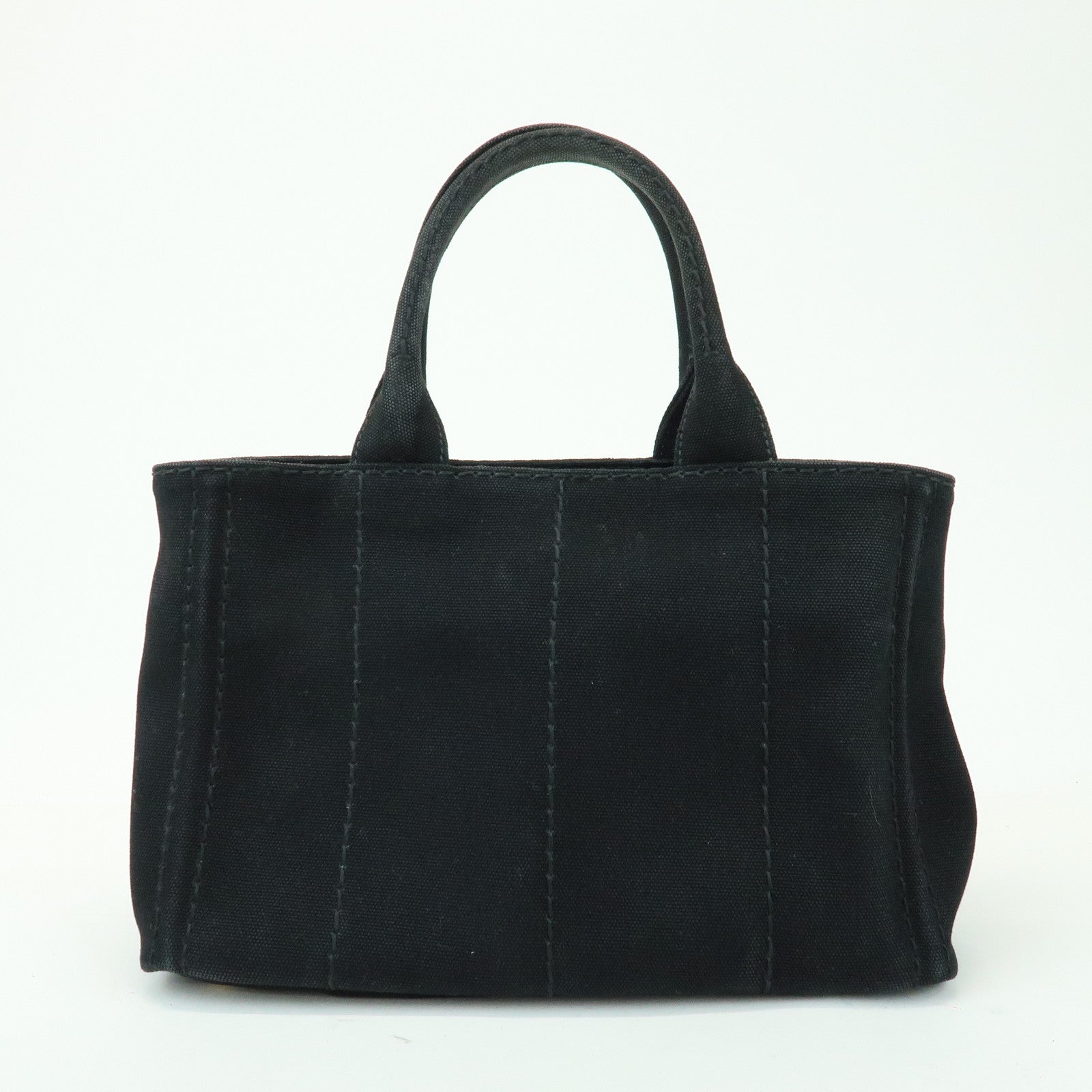 PRADA Canapa Mini Canvas 2Way Bag Hand Bag Black 1BG439