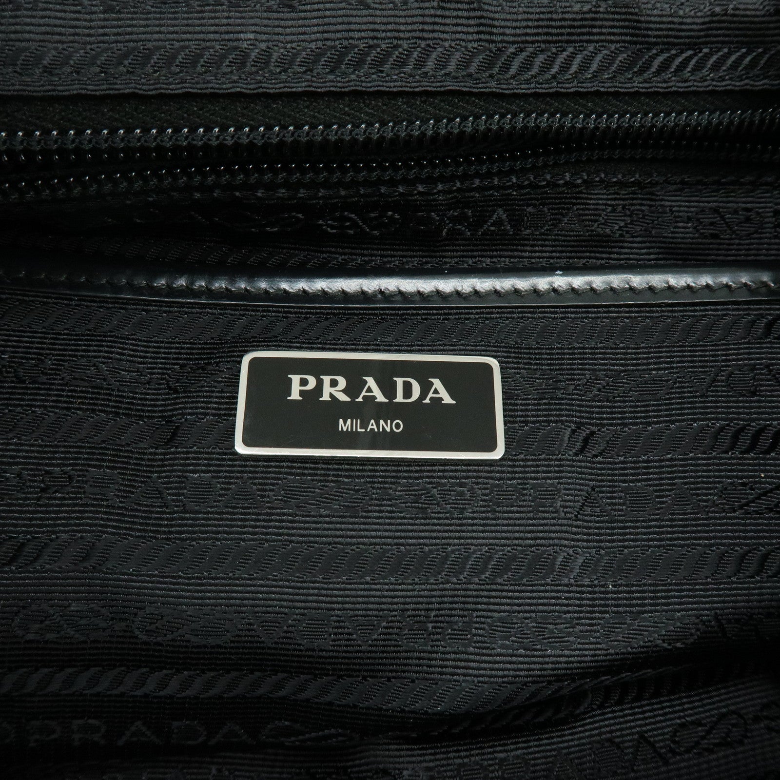 PRADA Triangle Logo Nylon Leather Backpack Rucksack Green Black 1BZ811