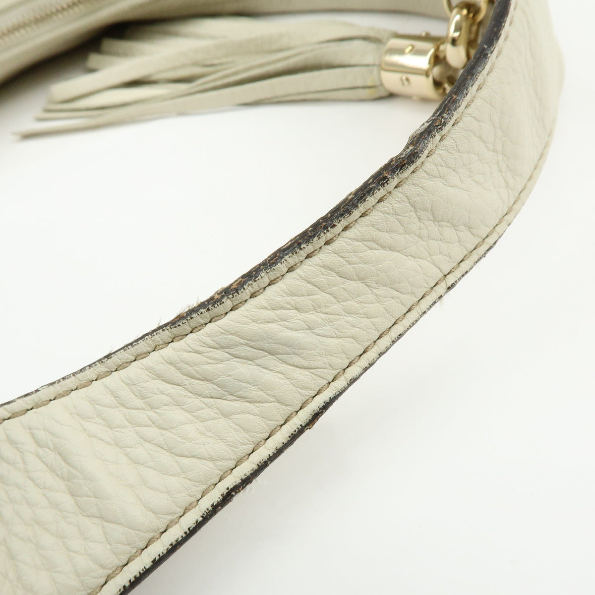 GUCCI SOHO Interlocking G Leahter Shoulder Bag White 282304