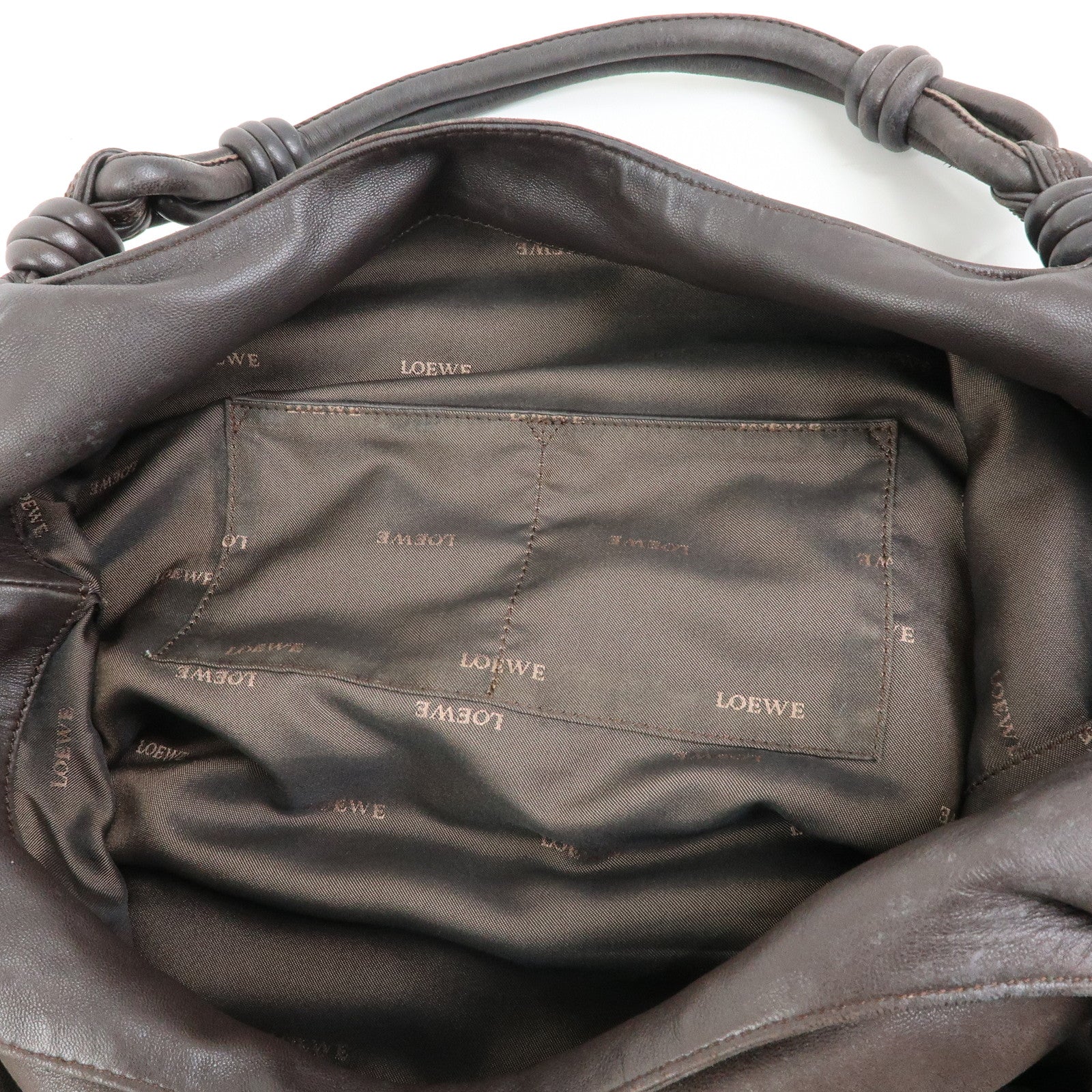 LOEWE Anagram Nappa Leather Shoulder Bag Tote Bag Brown