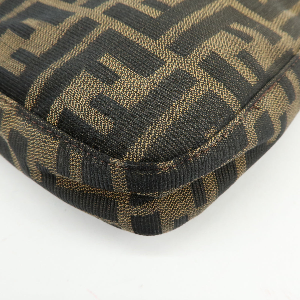 FENDI Zucca Canvas Leather Hand Bag Shoulder Bag Brown 26569