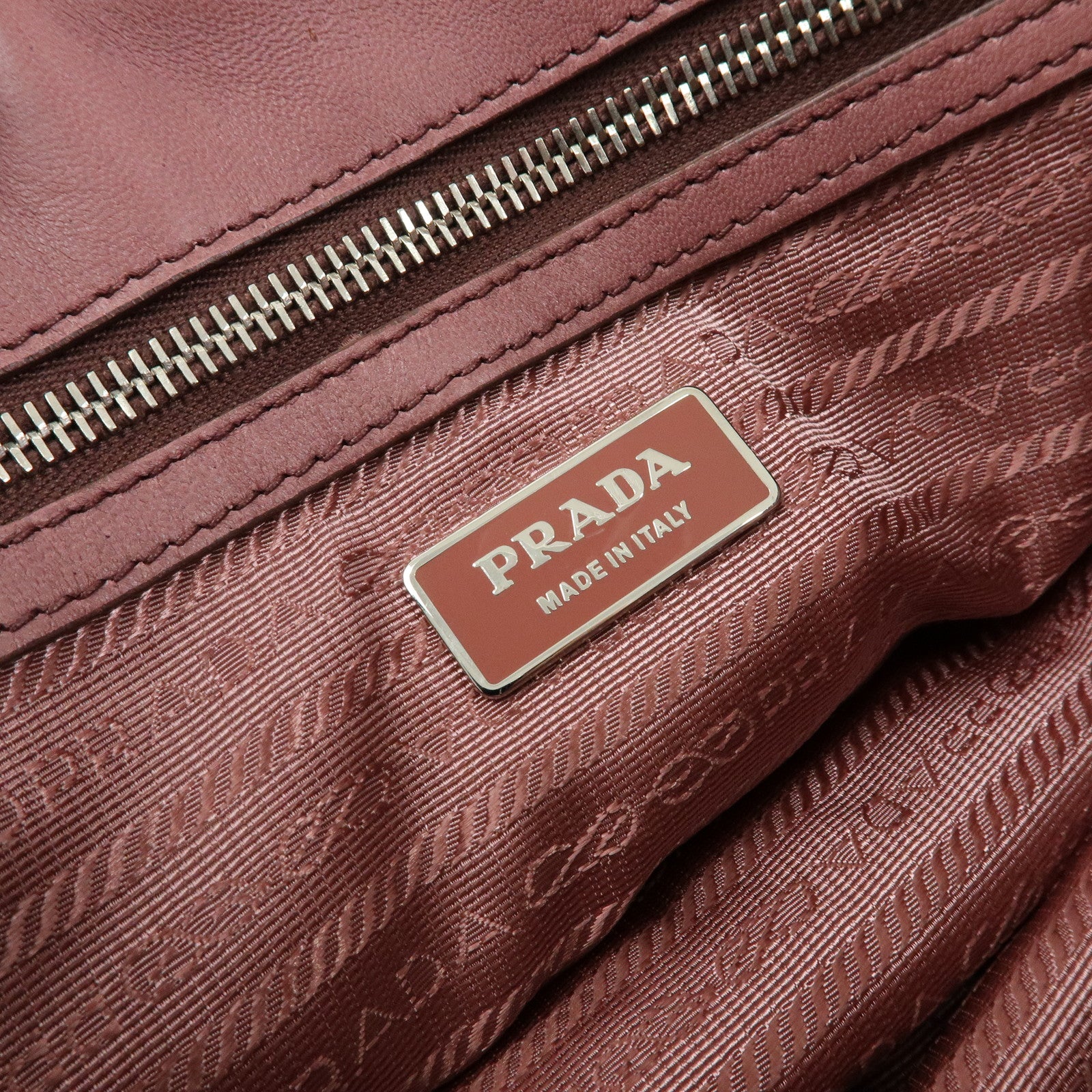 PRADA Logo Nappa Leather 2Way Bag Hand Bag Shoulder Bag Pink